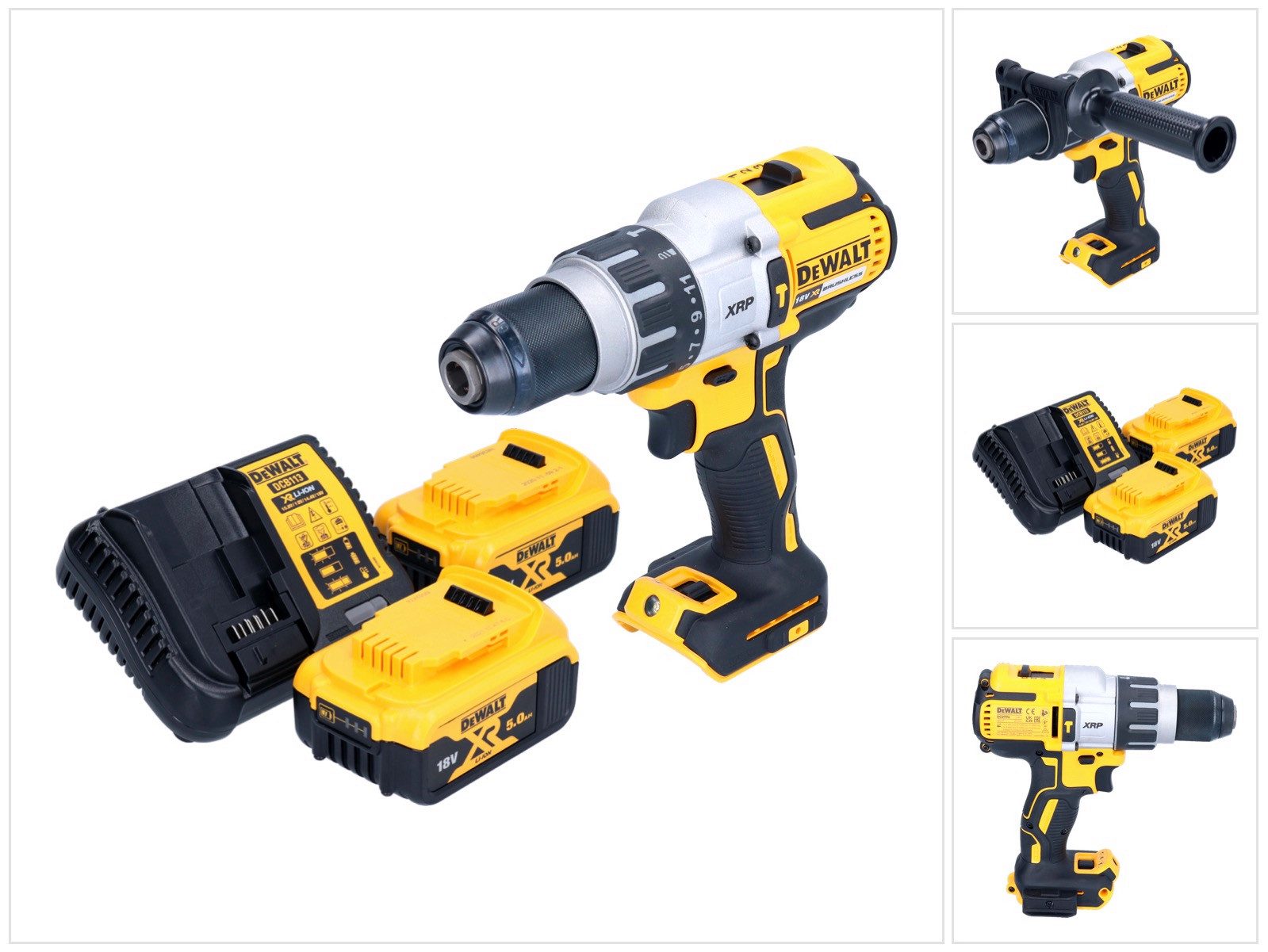 DeWalt Akku-Schlagbohrschrauber DCD 996 P2 18 V 95 Nm Brushless + 2x Akku 5,0 Ah + Ladegerät