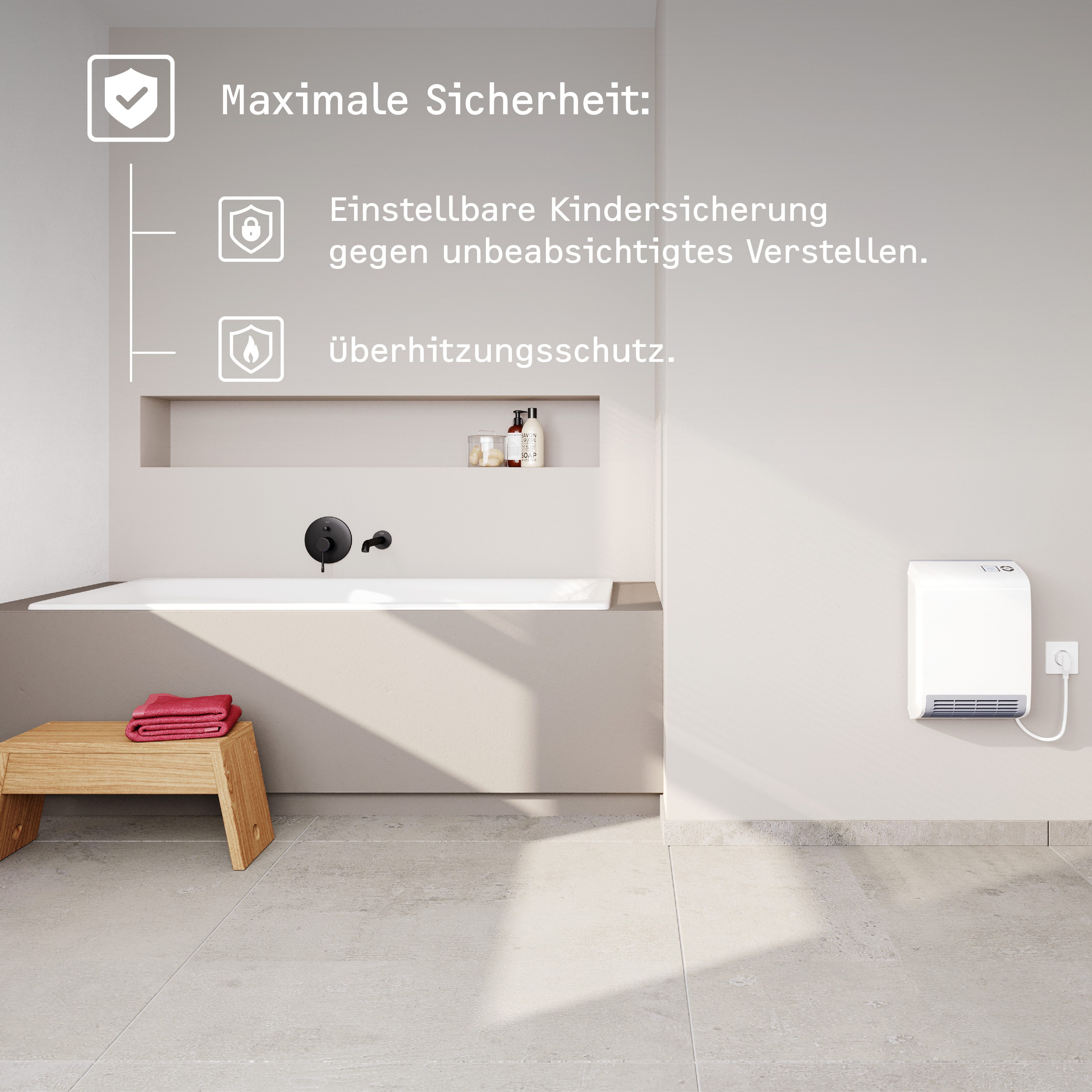 STIEBEL ELTRON Badschnellheizer CK 20 trend LCD, Keramik Heizlüfter energiesparend, 2 kW, LCD, für ca. 25 m², Made in Germany, Wochentimer