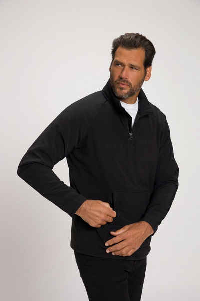 JP1880 Sweatshirt Fleecetroyer Materialmix Outdoor Stehkragen