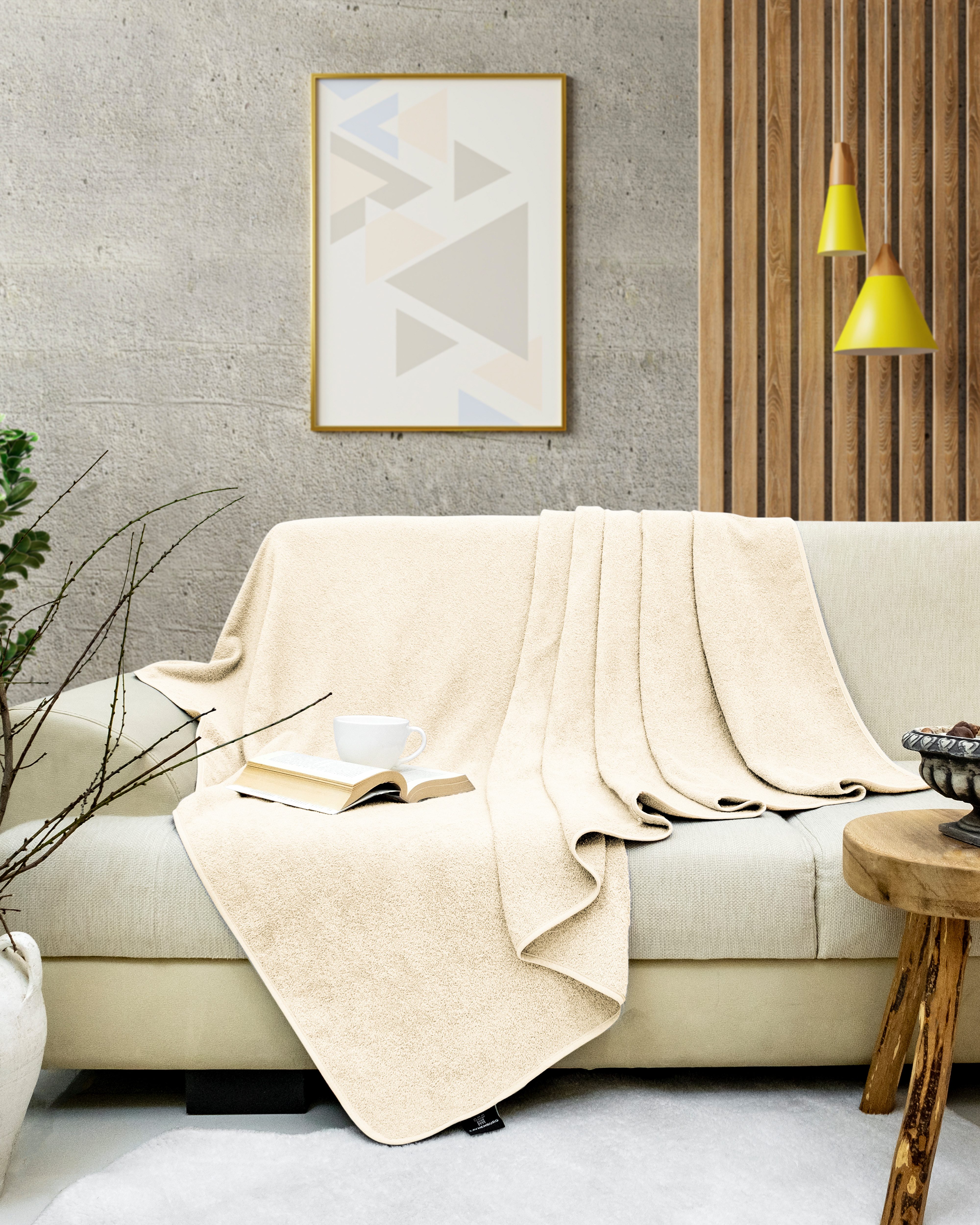 Wohndecke Frotteedecke 100% Baumwolle - Sommerdecke, Kuscheldecke, Laynenburg, Baumwolldecke als Sommer, Bett-Überwurf, Couch-Überwurf, Sofa-Decke – Bild 5 von 5