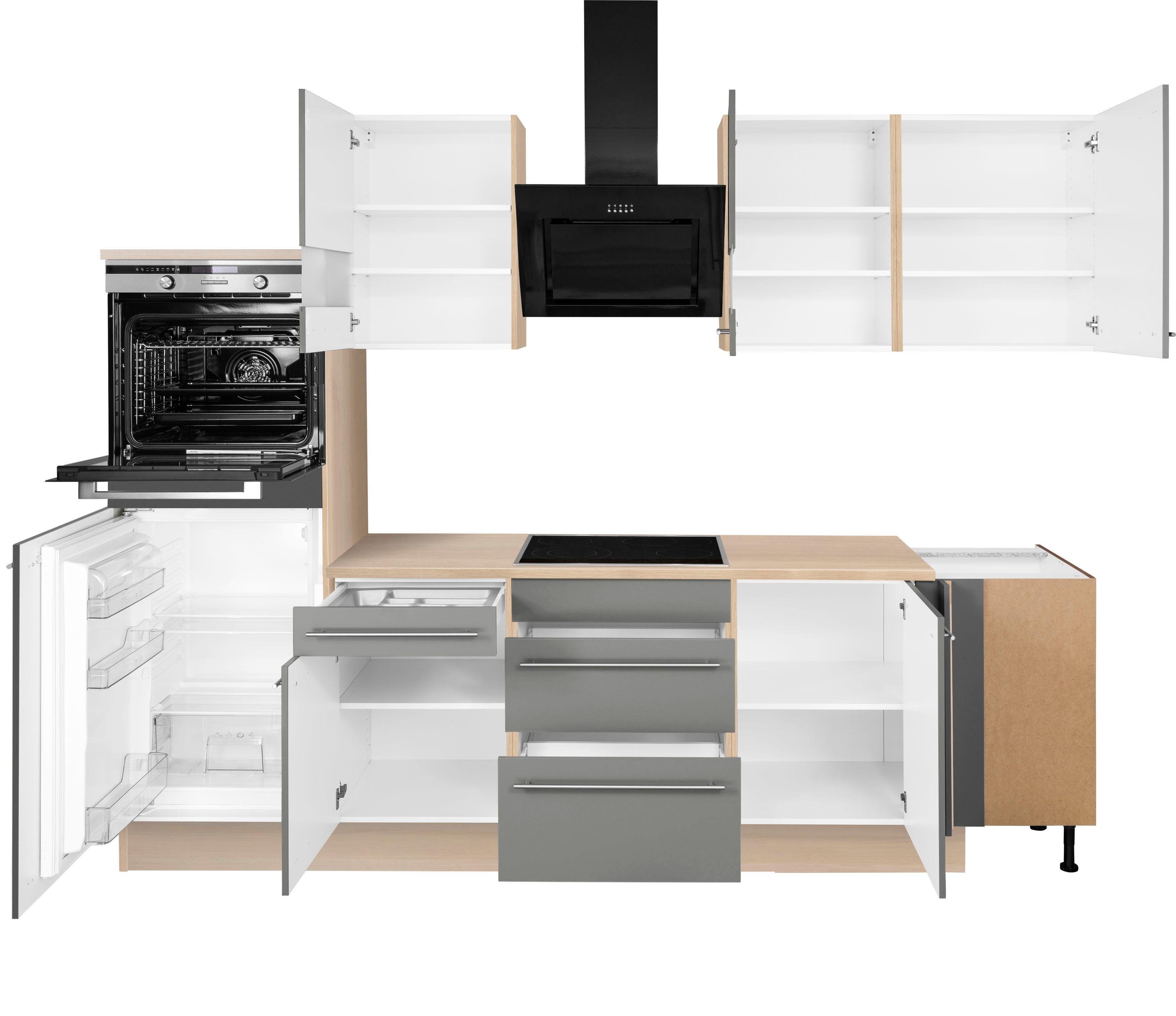 OPTIFIT Winkelküche Bern mit Hanseatic-E-Geräten, Stellbreite 285x175 cm, mit Induktionskochfeld, Soft-Close