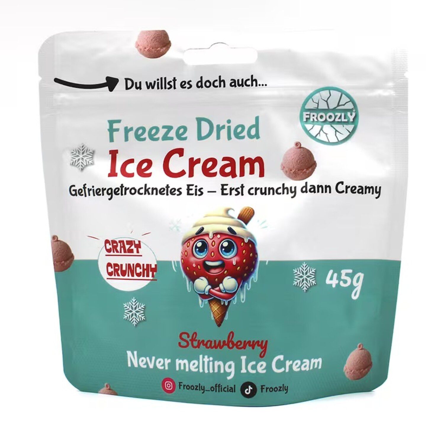 Süßigkeit, 1 x 45 g, Freeze Dried Ice Cream Strawberry