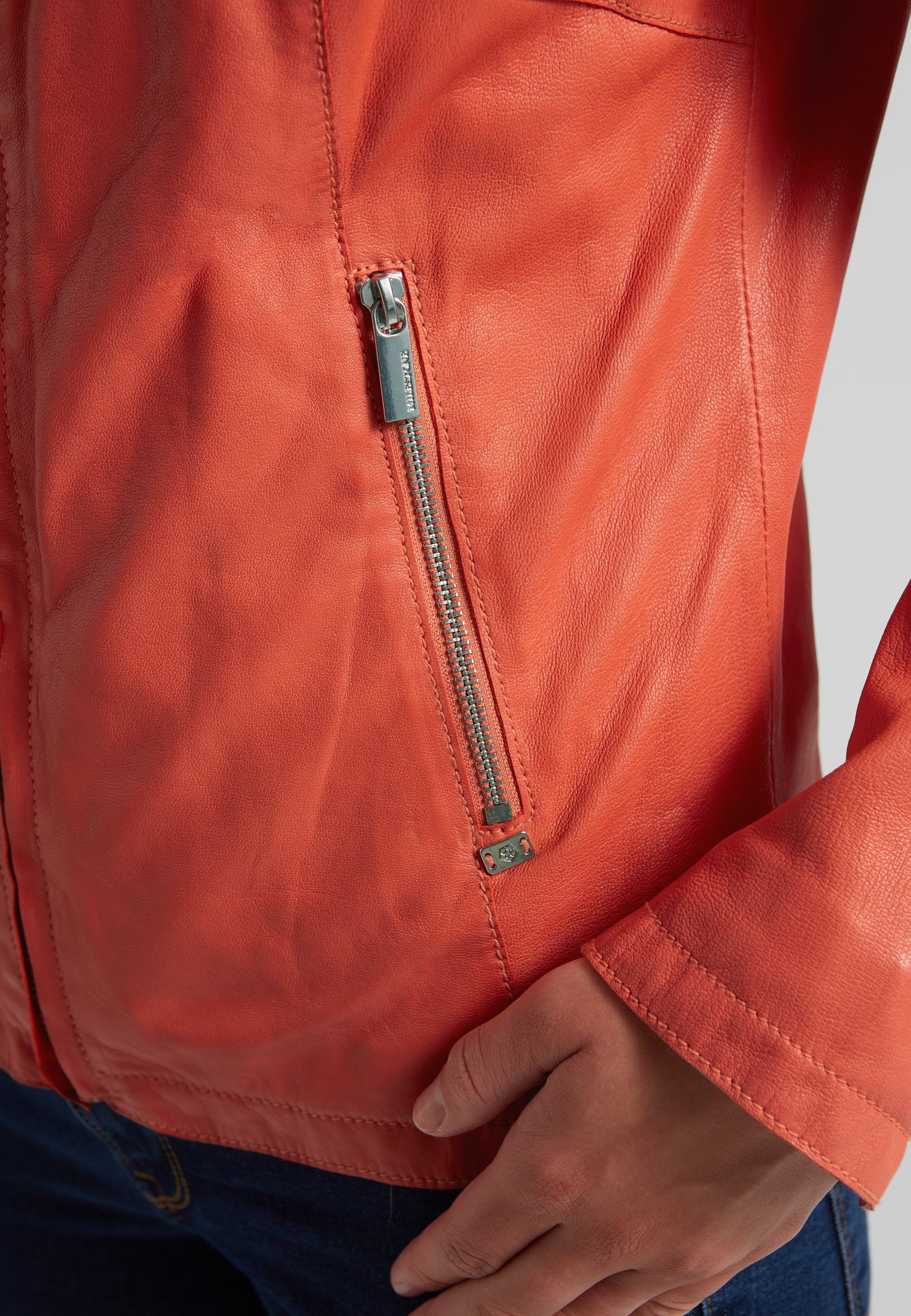 Milestone Lederjacke MSJasmine raffinierte Schnittführung aus feinem Lammleder