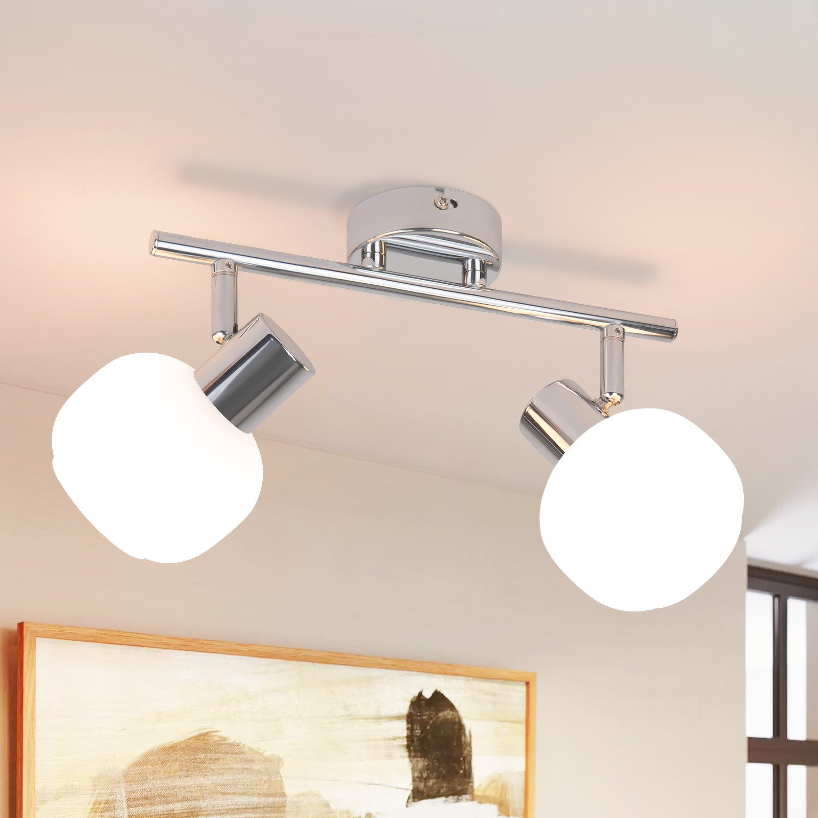 ZMH Deckenstrahler 2/3/4 Flammig E14 Glas Lampenschirm Deckenlampe Vintage günstig online kaufen