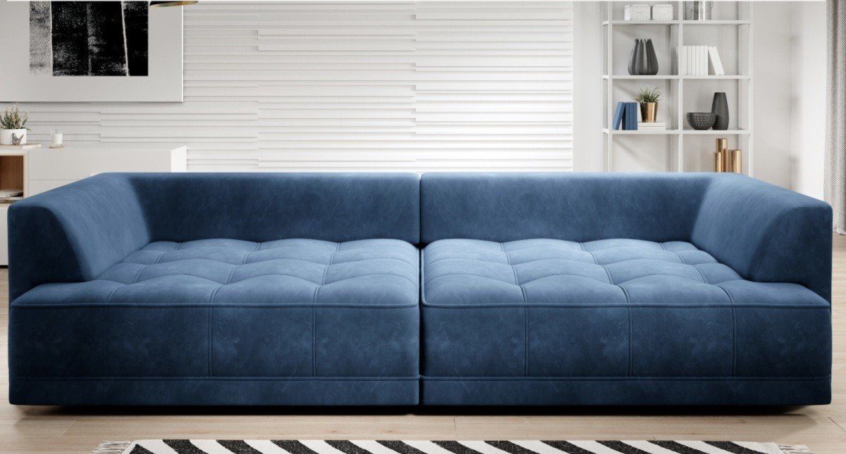 Sofa Dreams Schlafsofa Pino, Liegefläche zur Samtstoff, blau, umwandelbar