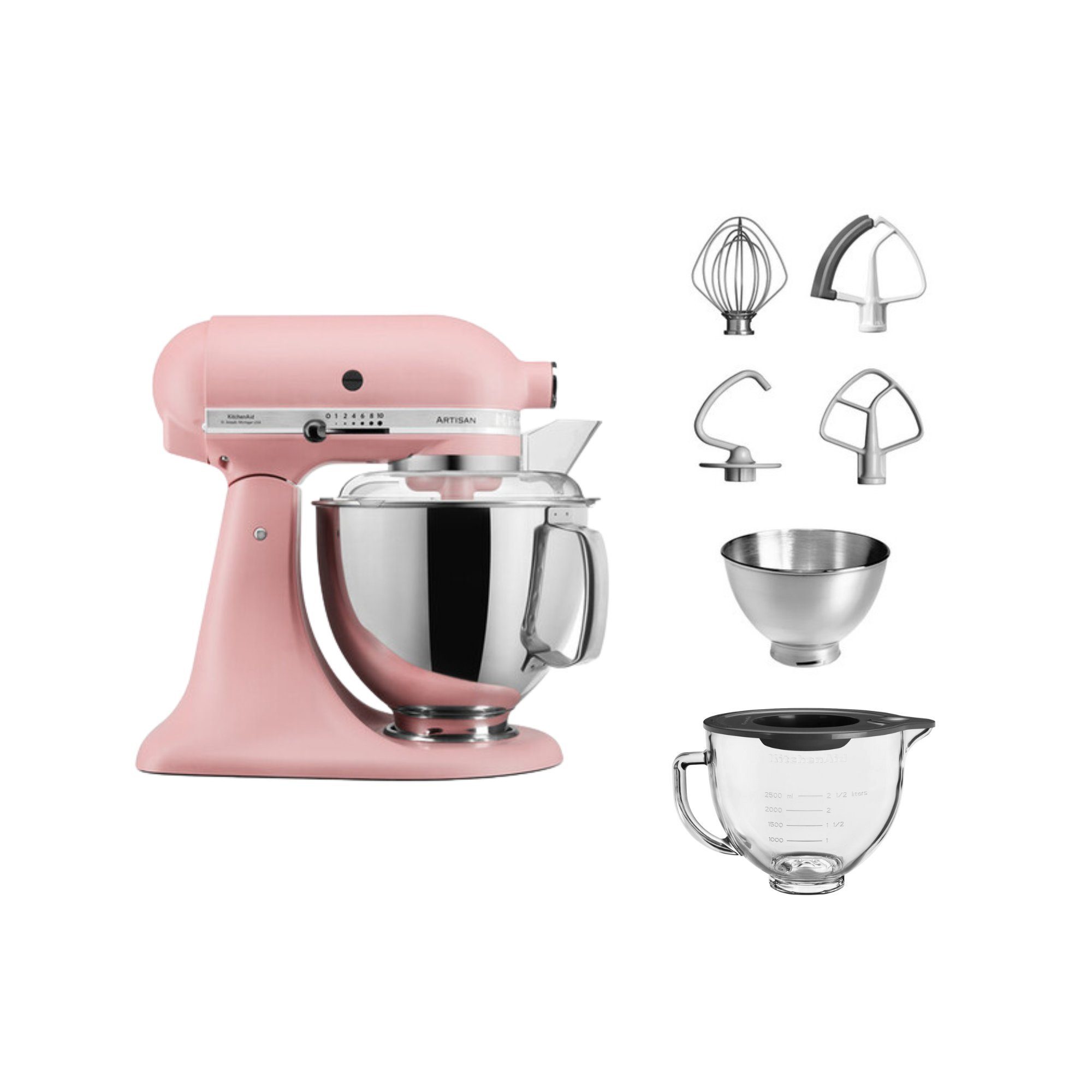 KitchenAid Küchenmaschine KitchenAid 4,8 L 5KSM175 Artisan Glasset mit Glasschüssel