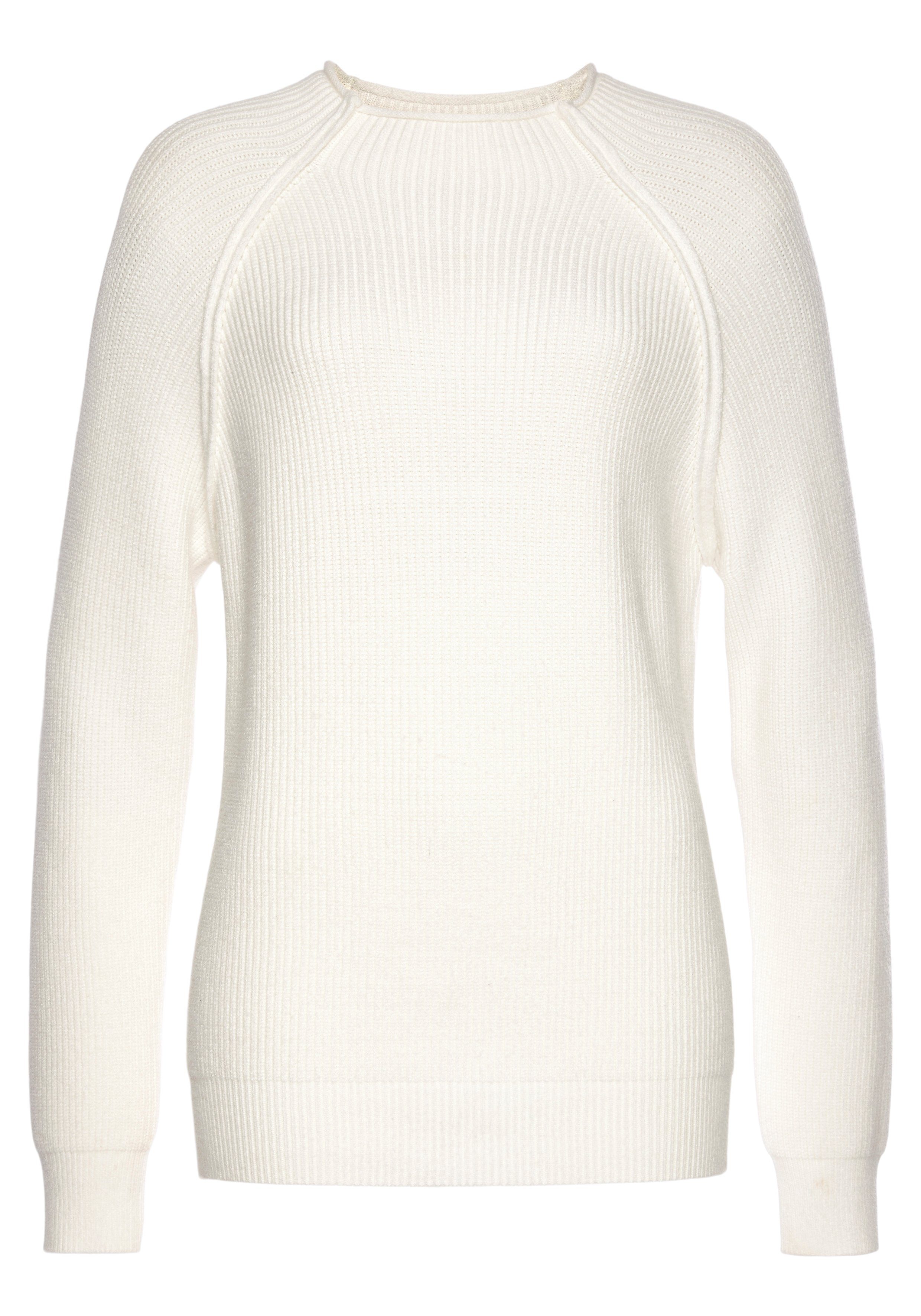 LASCANA Stehkragenpullover, mit Herzchendetails, lockerer Strickpullover günstig online kaufen