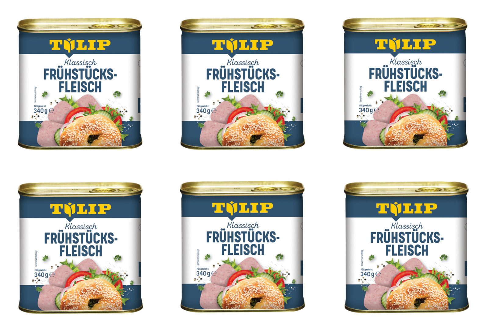 TULIP Wurstkonserve Frühstücksfleisch 340g Original Dänische Delikatesse Konservendose, 340 g, Frühstücksfleisch