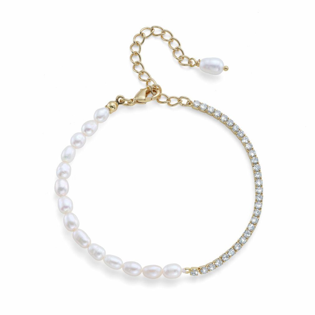Oliver Weber Armband Charmantes vergoldetes Armband mit Perlen Instant 32390G