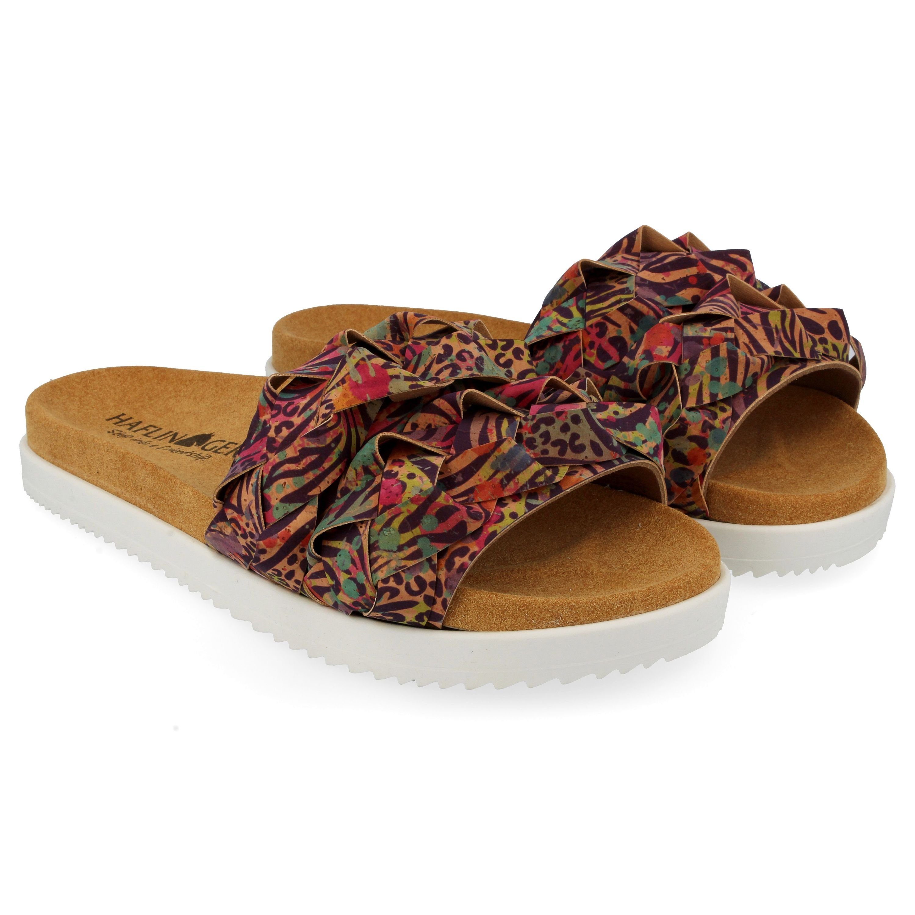 Haflinger Kreta Summer Slide vegane Pantolette Sandale Damen Hausschuh