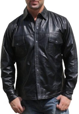 RadMasters Lederjacke Trend510 schwarz Lederhemd Hemd aus Lammnappa Leder schwarz