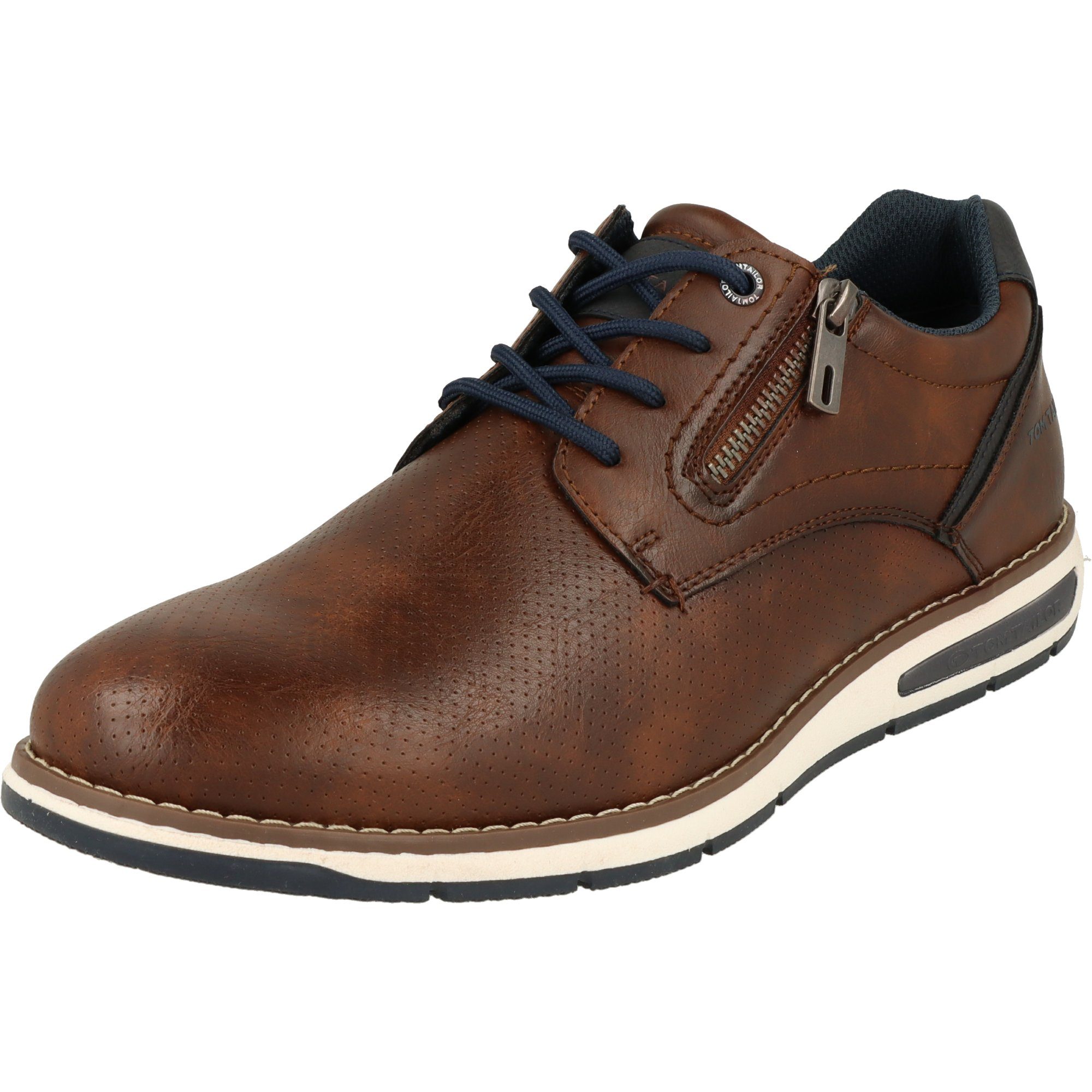 TOM TAILOR Herren Schuhe modische Halbschuhe 7480090001 Schnürschuh Gepolstert, Reißverschluss