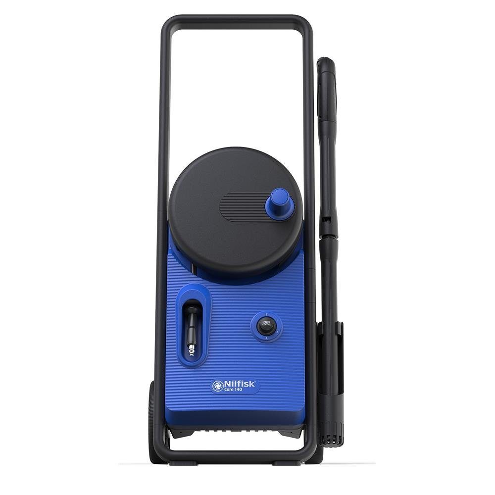 Nilfisk Hochdruckreiniger Core 140-6 PowerControl, Druckregulierung, 6 m, Schlauchtrommel, 140 bar, für Haus Garten und Auto, blau/schwarz