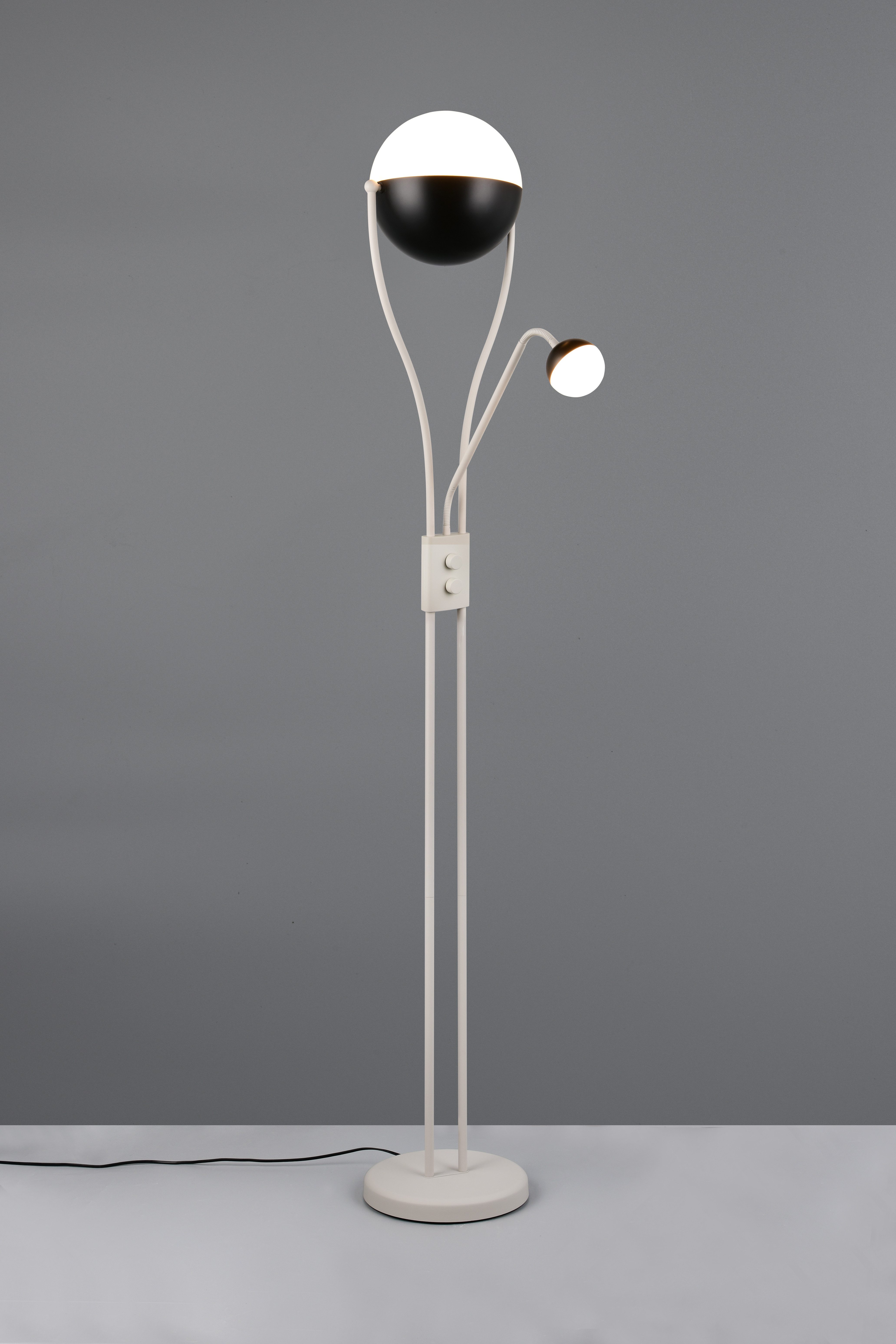 TRIO Leuchten LED Stehlampe CHRIS, LED Stehleuchte, mit Lesearm, Drehdimmer, Dimmfunktion, Lesearm, getrennt schaltbar, LED fest integriert, Warmweiß, flexibles Leselicht getrennt schalten + dimmen, warmweißes Licht 3000K