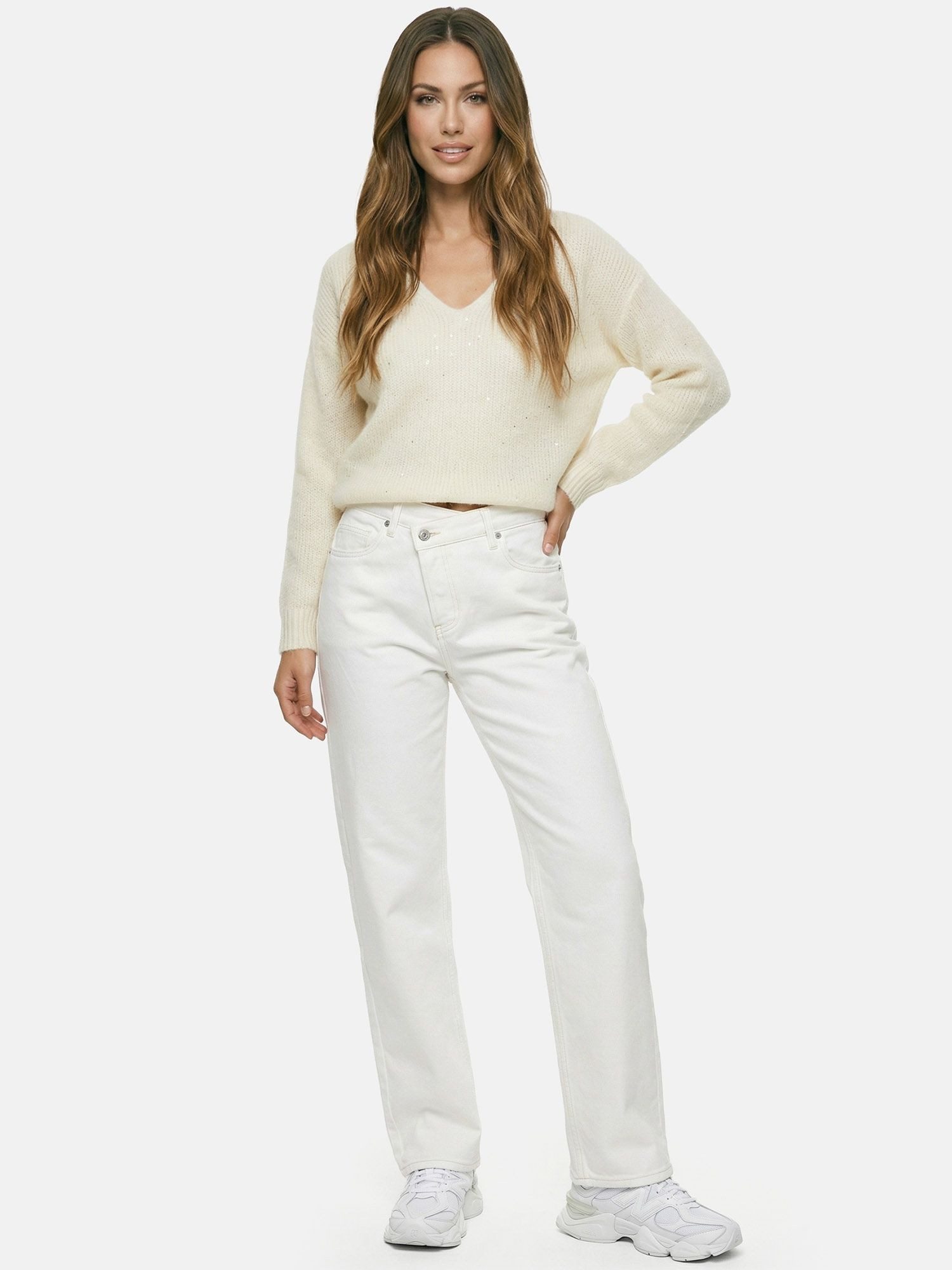 Tazzio Straight-Jeans F141 High Waist, gerades Bein, cleane Uni-Optik