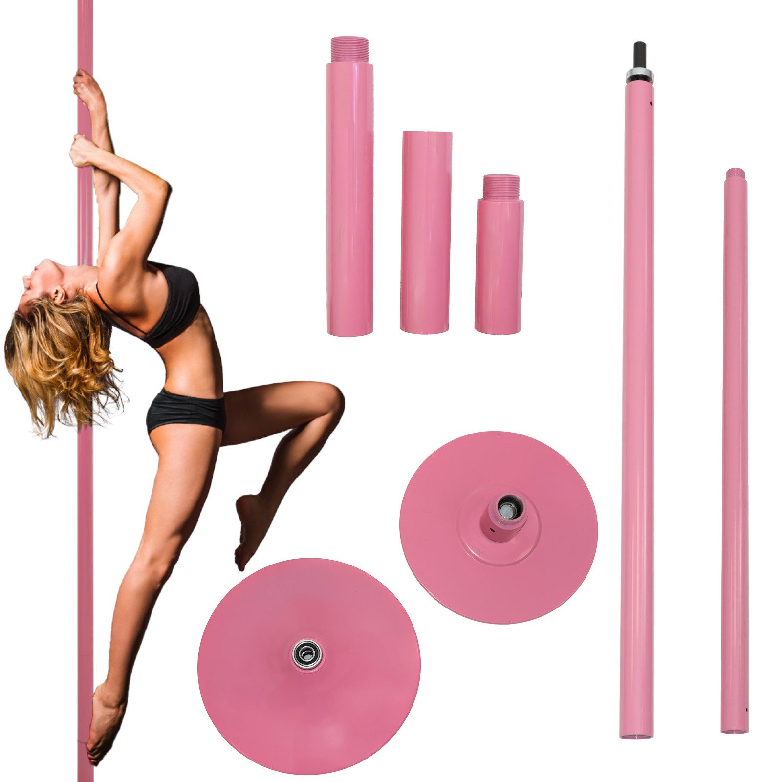 TRUTZHOLM Pole Dance Stange Pole Dance Tanzstange Ø 45 mm Tabledance Static & Spinning ohne Bohren, Höhenverstellbar, für Zuhause, Party, Club