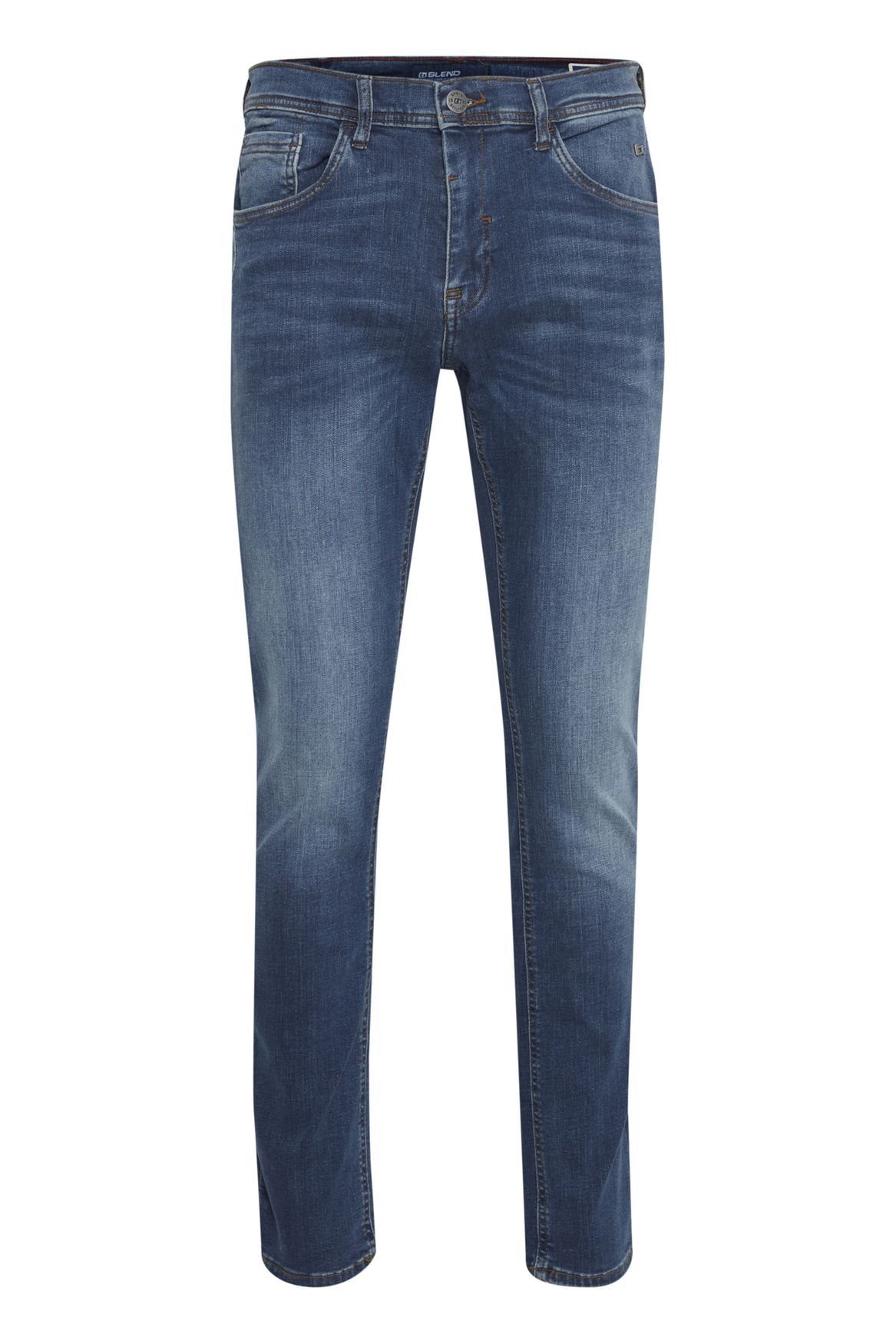 Hose Slim-fit-Jeans Washed Fit Denim in TWISTER FIT Slim 5196 Basic Blau Blend Jeans Stoned