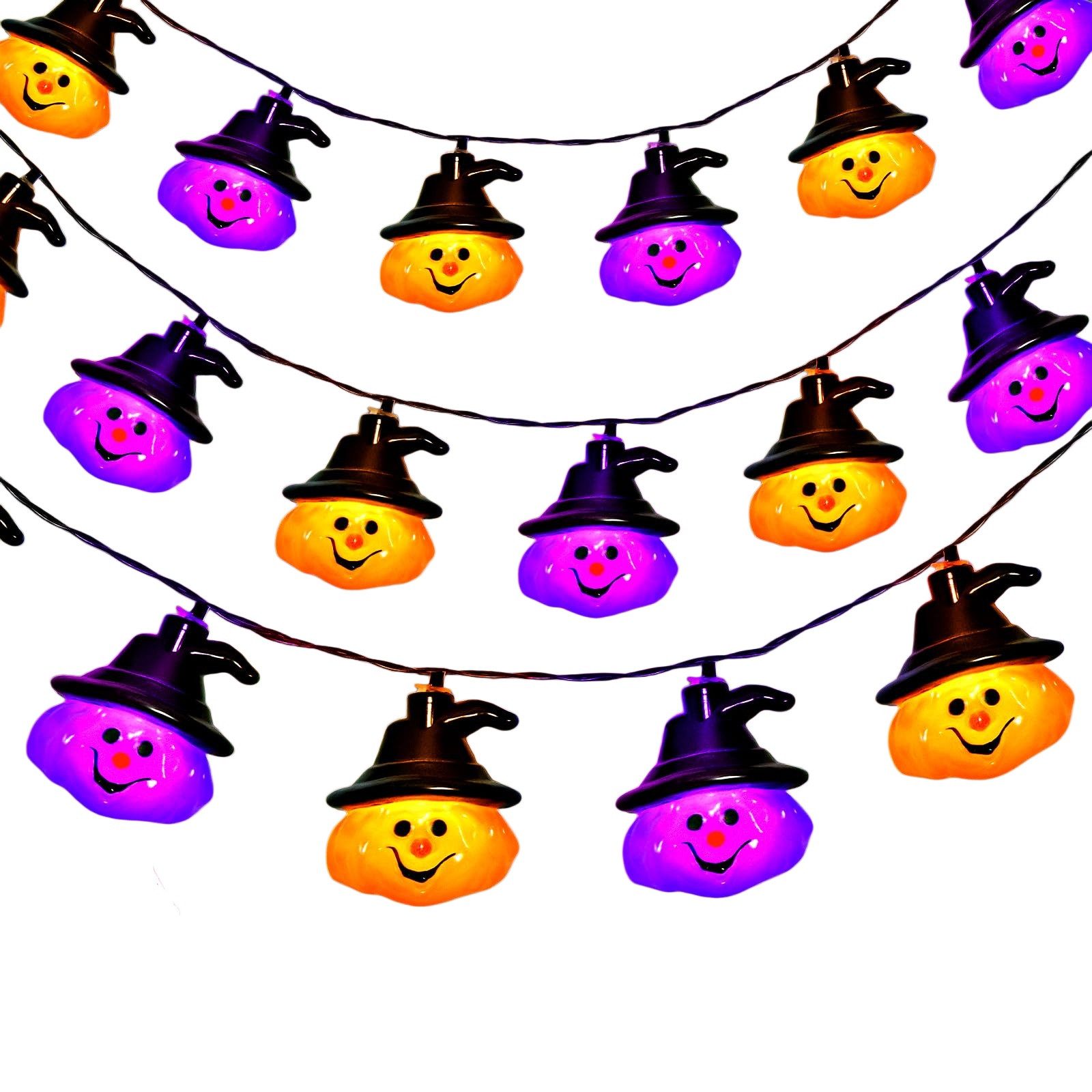 nsihing LED-Lichterkette Halloween Lichterkette 3M 20LED Kürbis Lichterkette Batterie, Halloween Deko Outdoor für Garten, Party