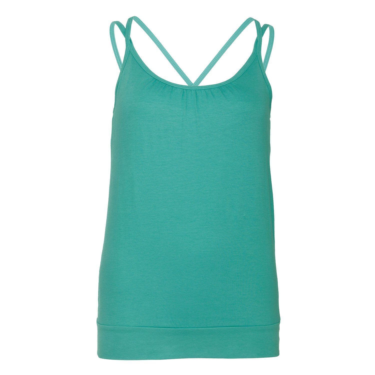 Yamadhi Yogashirt Yoga Spaghetti Top, Bio-Baumwolle, Türkis (Teal) L