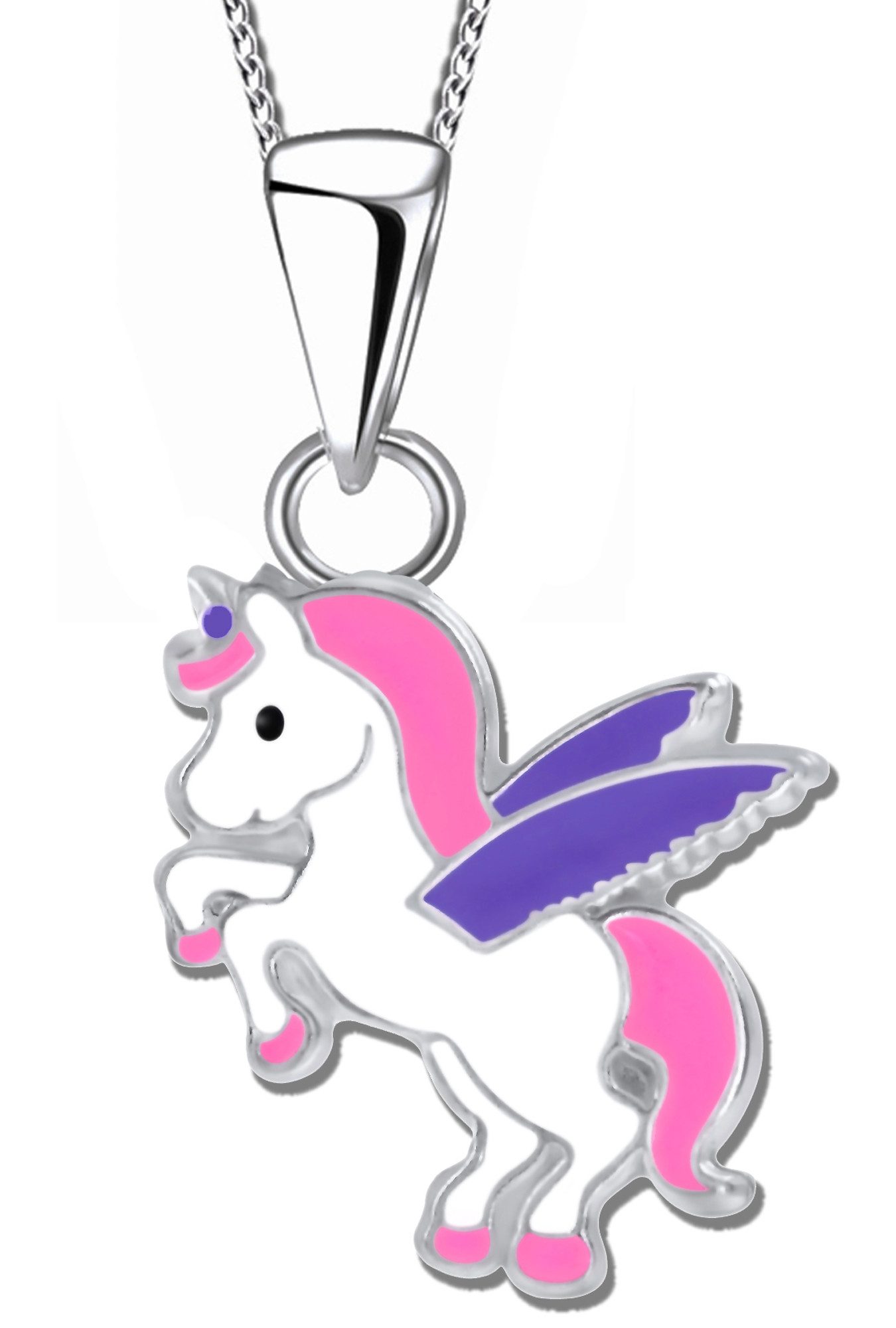 Limana Kette mit Anhänger 925 Silber Pferd Einhorn Halskette Kinderkette Mädchenschmuck, kleine Einhornkette Geschenk Geschenkidee Kinderkette