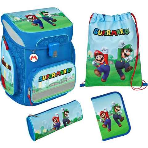 Scooli Schulranzen EasyFit, Super Mario (Set, 5-tlg)