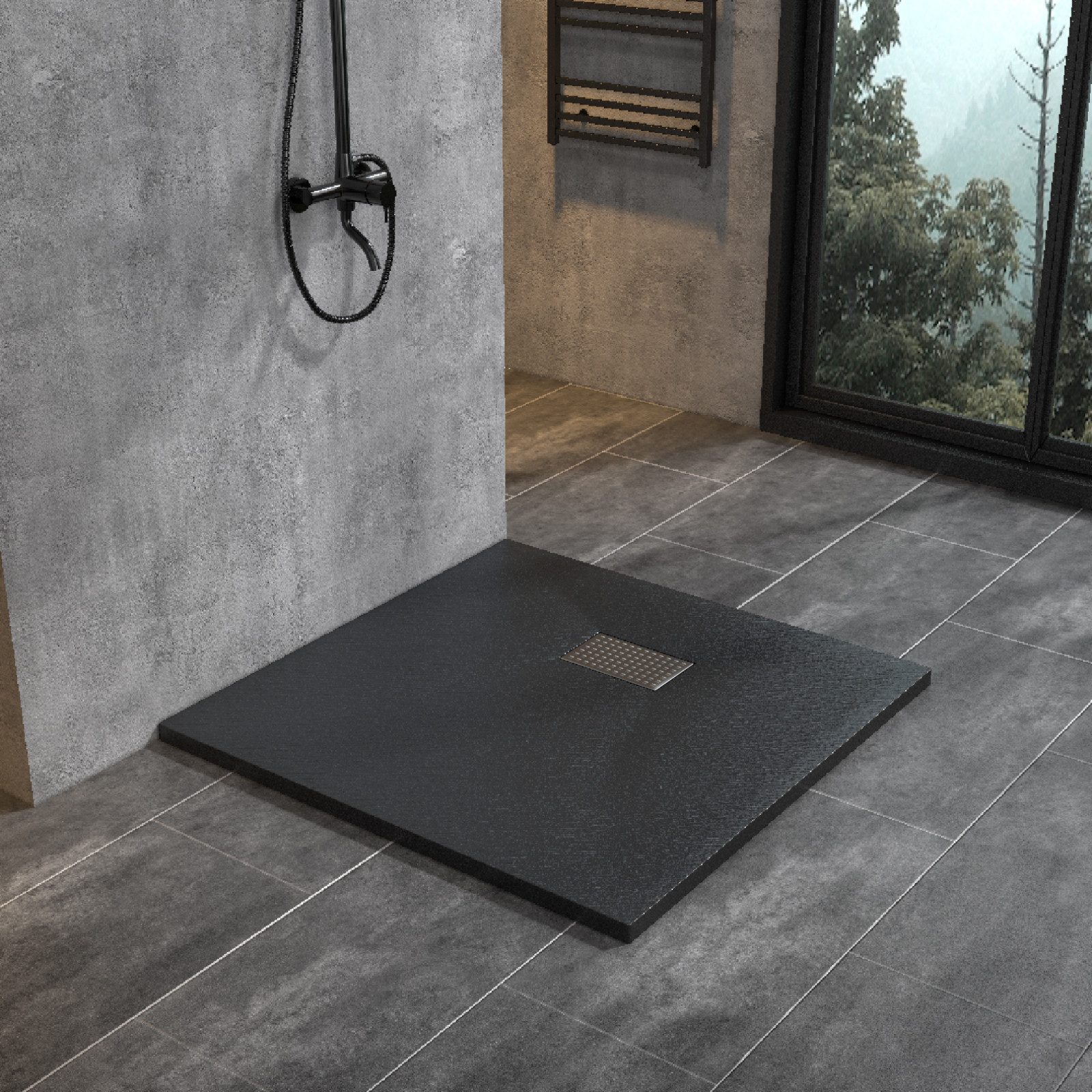 WITEN&NOCK Duschwanne Superflach Duschtasse mit Edelstahl Abflussrinne mit günstig online kaufen