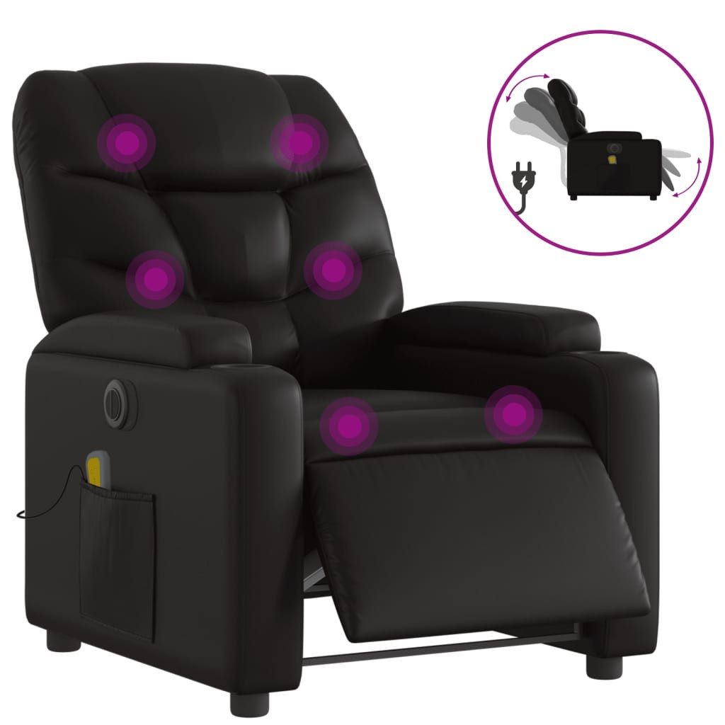 vidaXL Sessel Massagesessel Elektrisch Schwarz Kunstleder günstig online kaufen