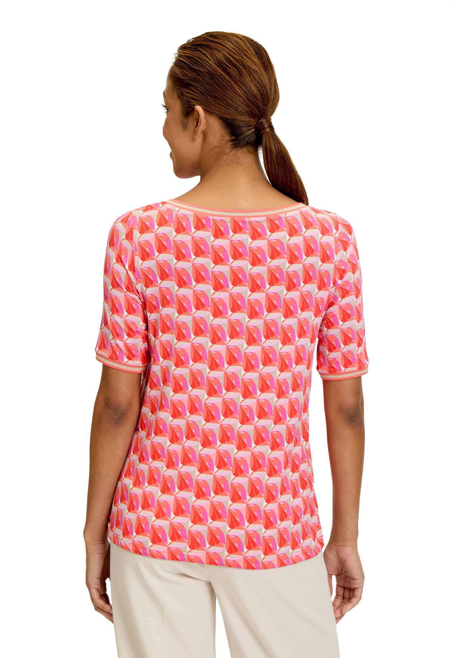Betty Barclay Kurzarmshirt Damen mit Tunnelzug (1-tlg) Rippbündchen