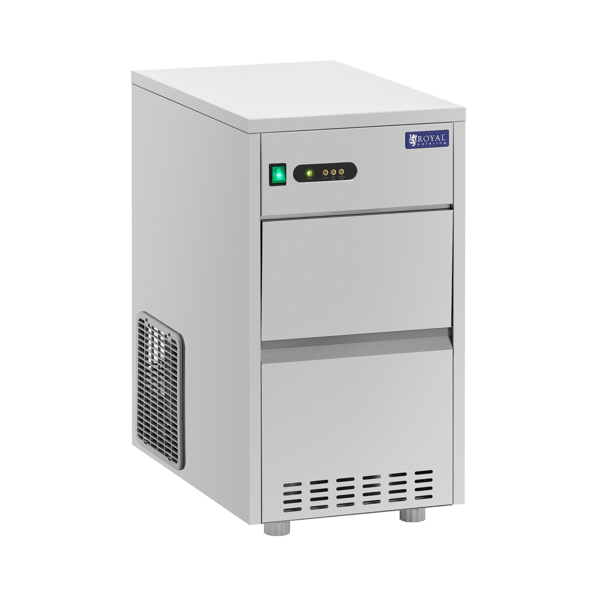 Royal Catering Eiswürfelmaschine 20kg / 24h Gastro Eiswürfelbereiter 5 kg Fassungsvermögen Edelstahl