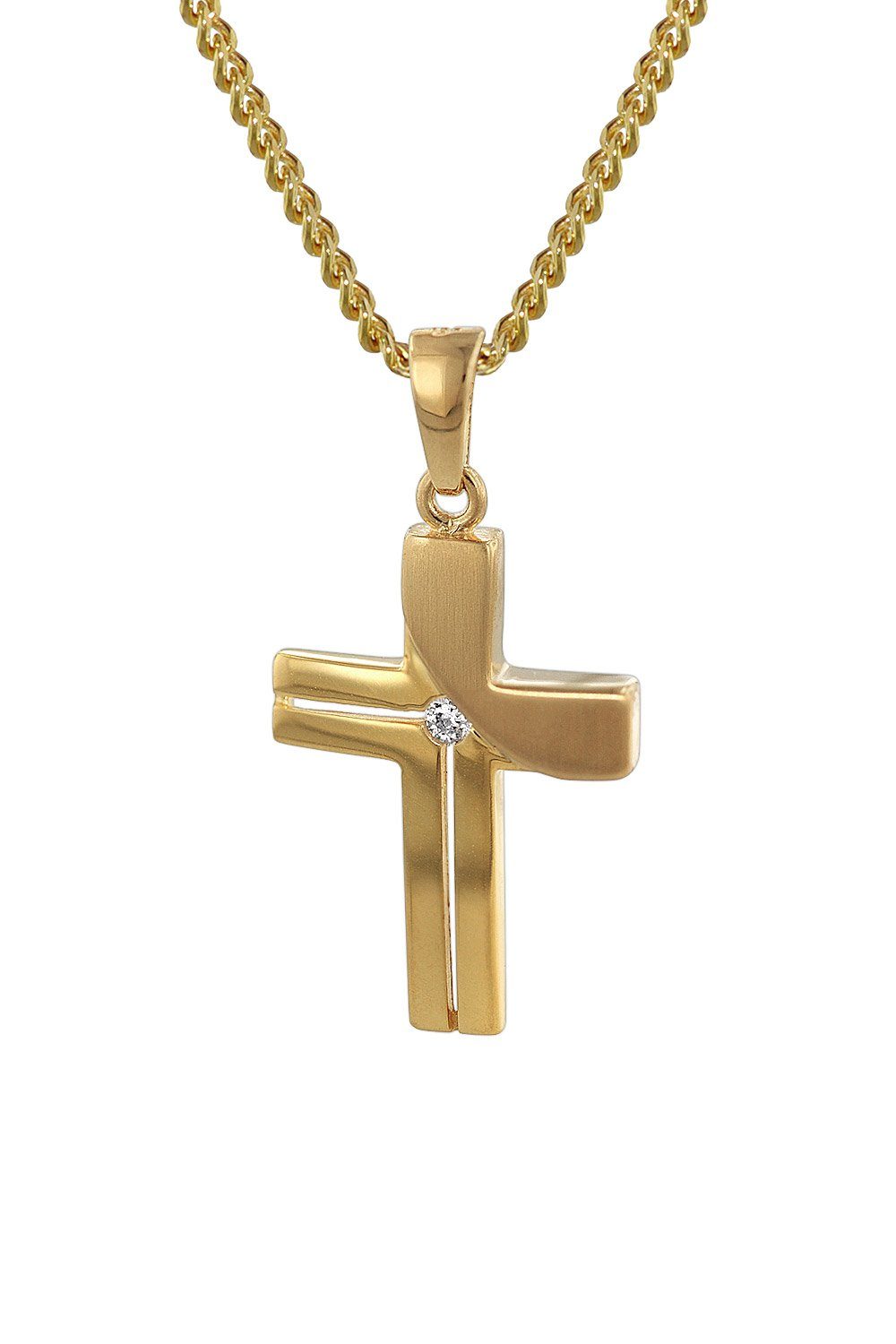 trendor Panzerkette Kreuz-Anhänger Gold 333 mit günstig online kaufen
