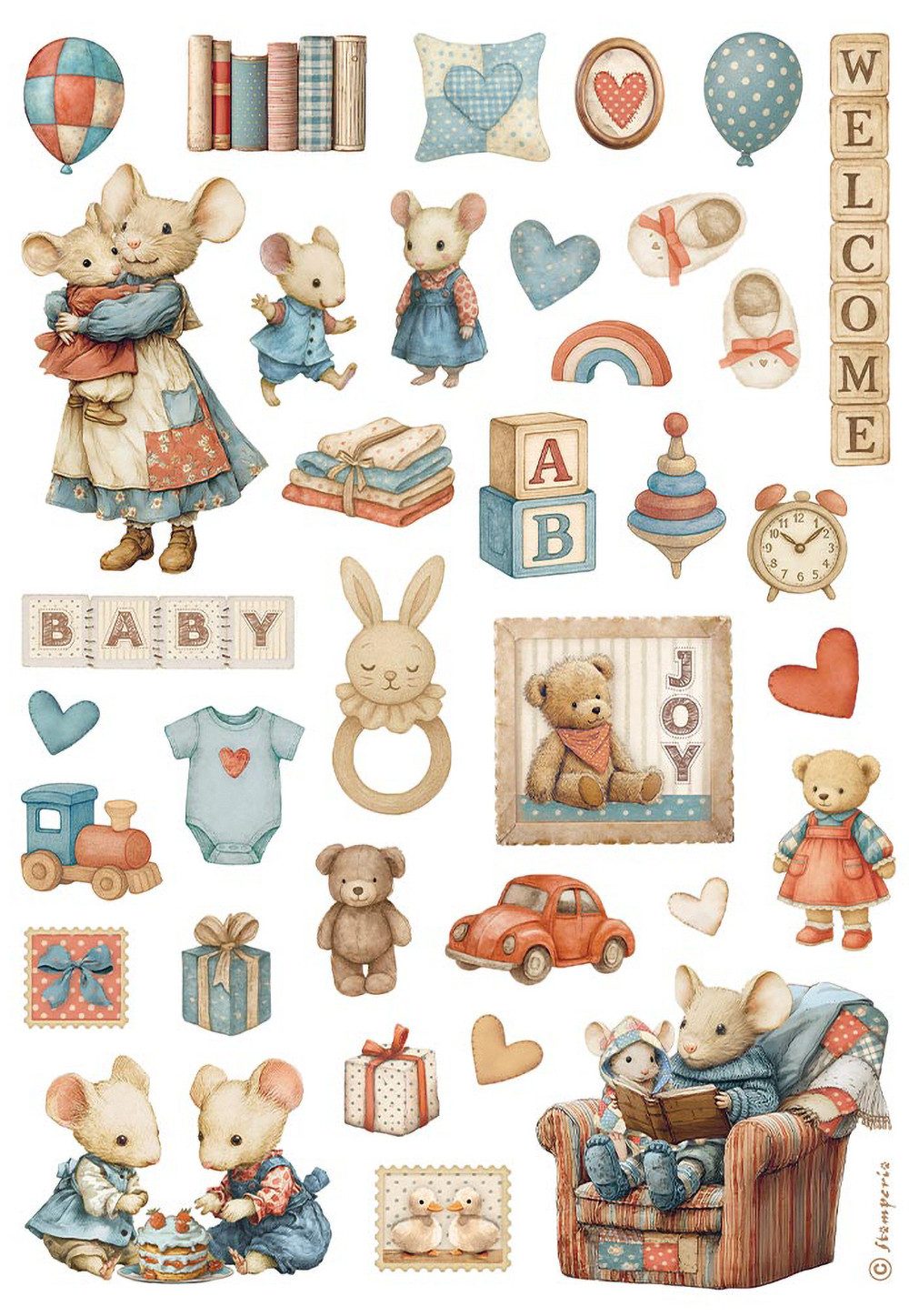 Stamperia Seidenpapier Motiv-Strohseide Baby - Accessories, DIN A4