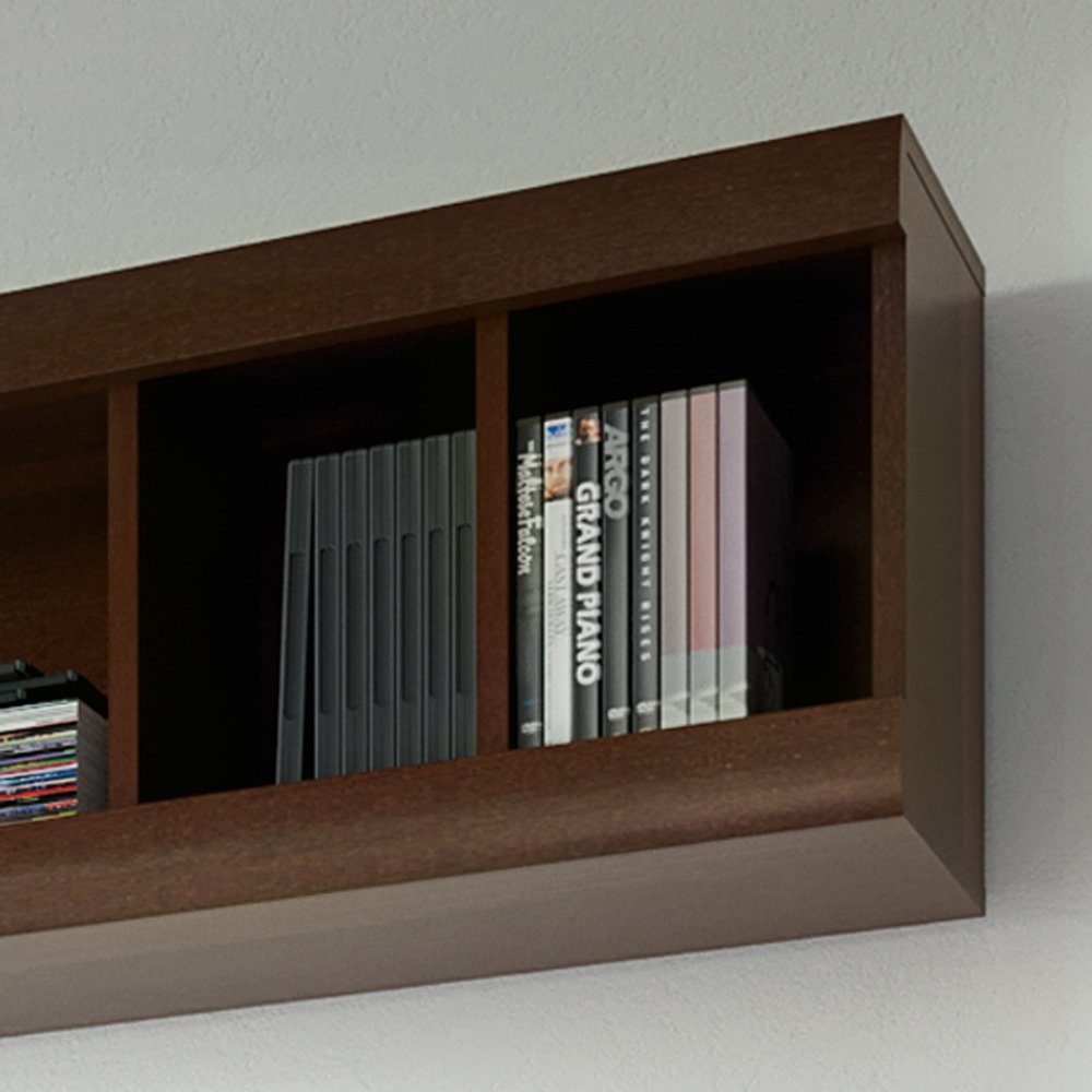 Lomadox Wandregal IMPERIA-129, Regal Wandboard Bücherregal 140 cm Nussbaum günstig online kaufen