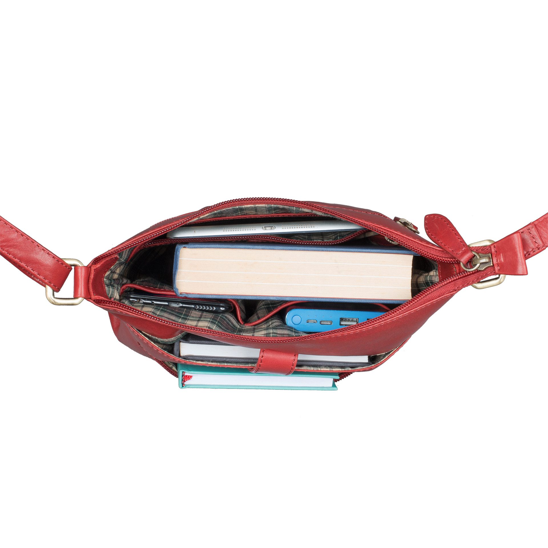 Benthill Umhängetasche Damen Echt Leder Shopper Handtasche Schultertasche Beutel Ledertasche, Schultergurt / Umhängegurt Reißverschlussfach