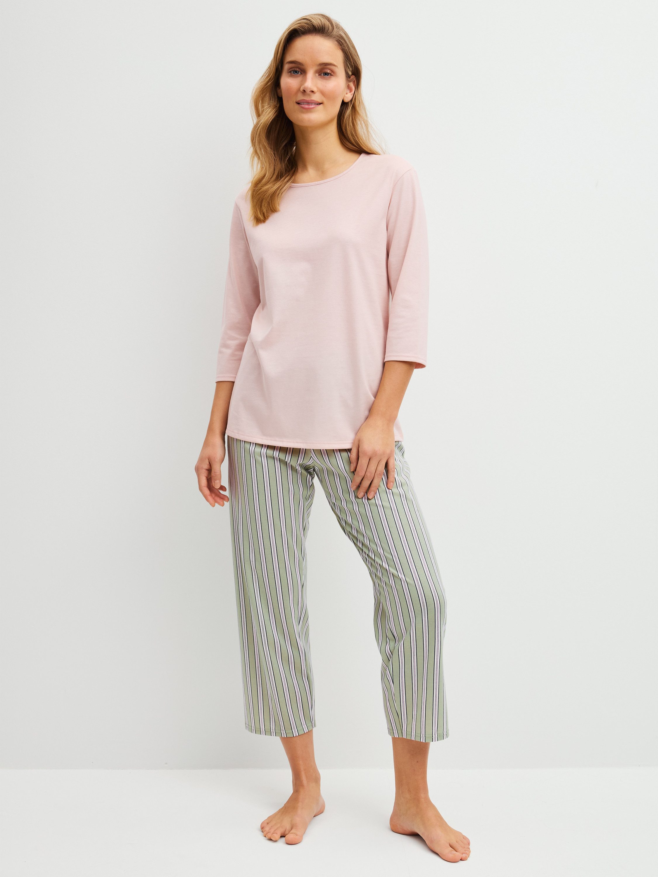 CALIDA Capri-Pyjama EDITION 85 Damen (2 tlg) 100% Baumwolle, atmungsaktiv, hautfreundlich, pflegeleicht