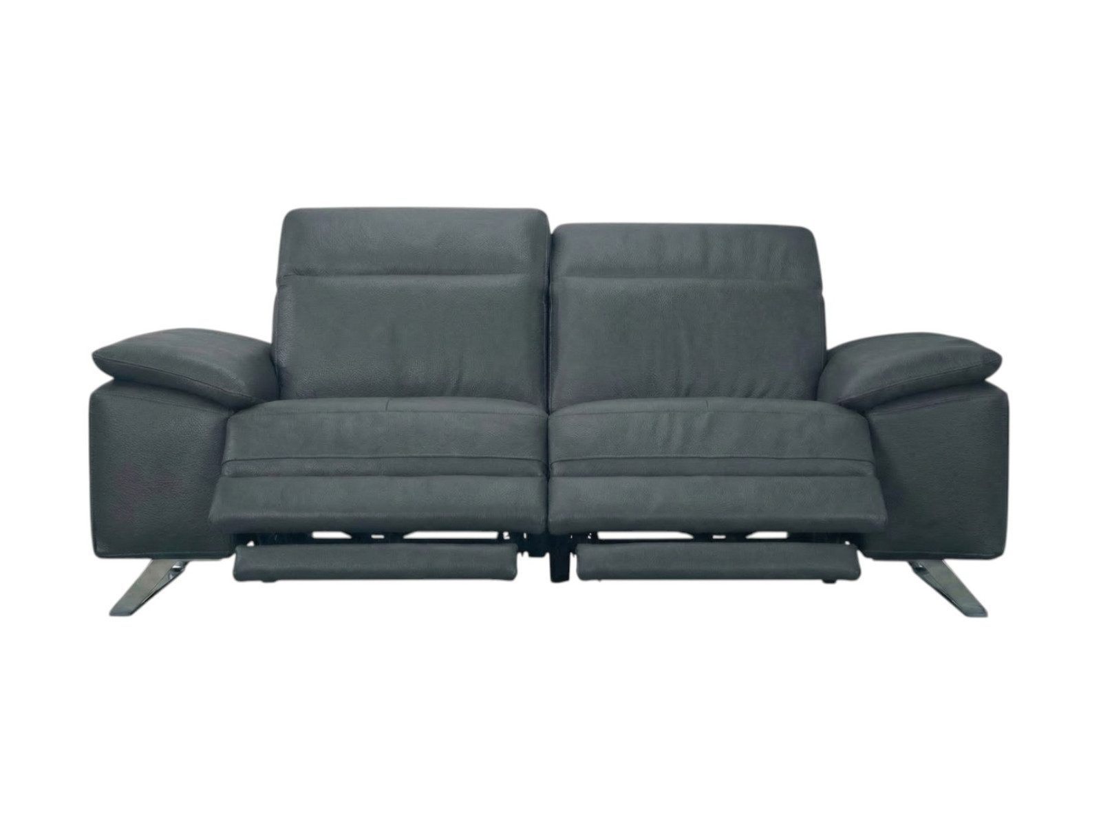 Villa Möbel Sofa Genius, 3-Sitzer 1 Teile, Echtleder-Sofa mit Kopfteilverstellung - Relaxfunktion fürs Wohnzimmer