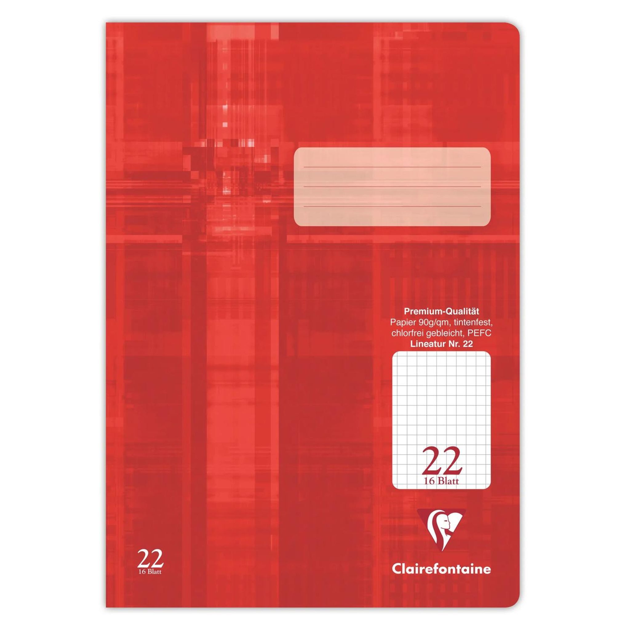 CLAIREFONTAINE Schulheft Clairefontaine Heft A4 Premium kariert 5/5mm 16Bl