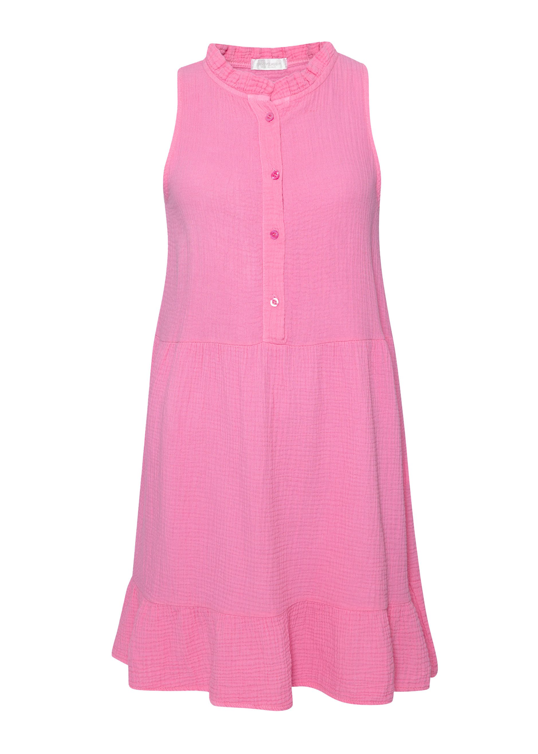 SASSYCLASSY Minikleid Ärmelloses Kleid mit Volants und floralem Print Lufti günstig online kaufen