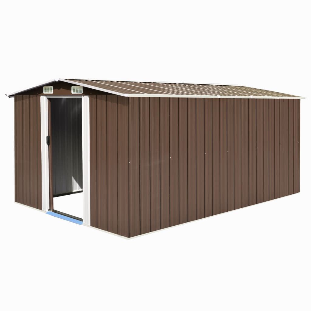 vidaXL Garten-Geräteschrank 257 x 392 x 181 cm Geräteschuppen 257x392x181 cm Metall Braun