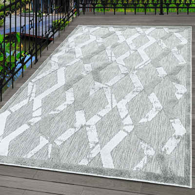 Outdoorteppich Boho-Design, Carpettex, Läufer, Höhe: 10 mm, Outdoor Teppich Grey farbe 3D Boho Design für Küchen Balkon Terrasse