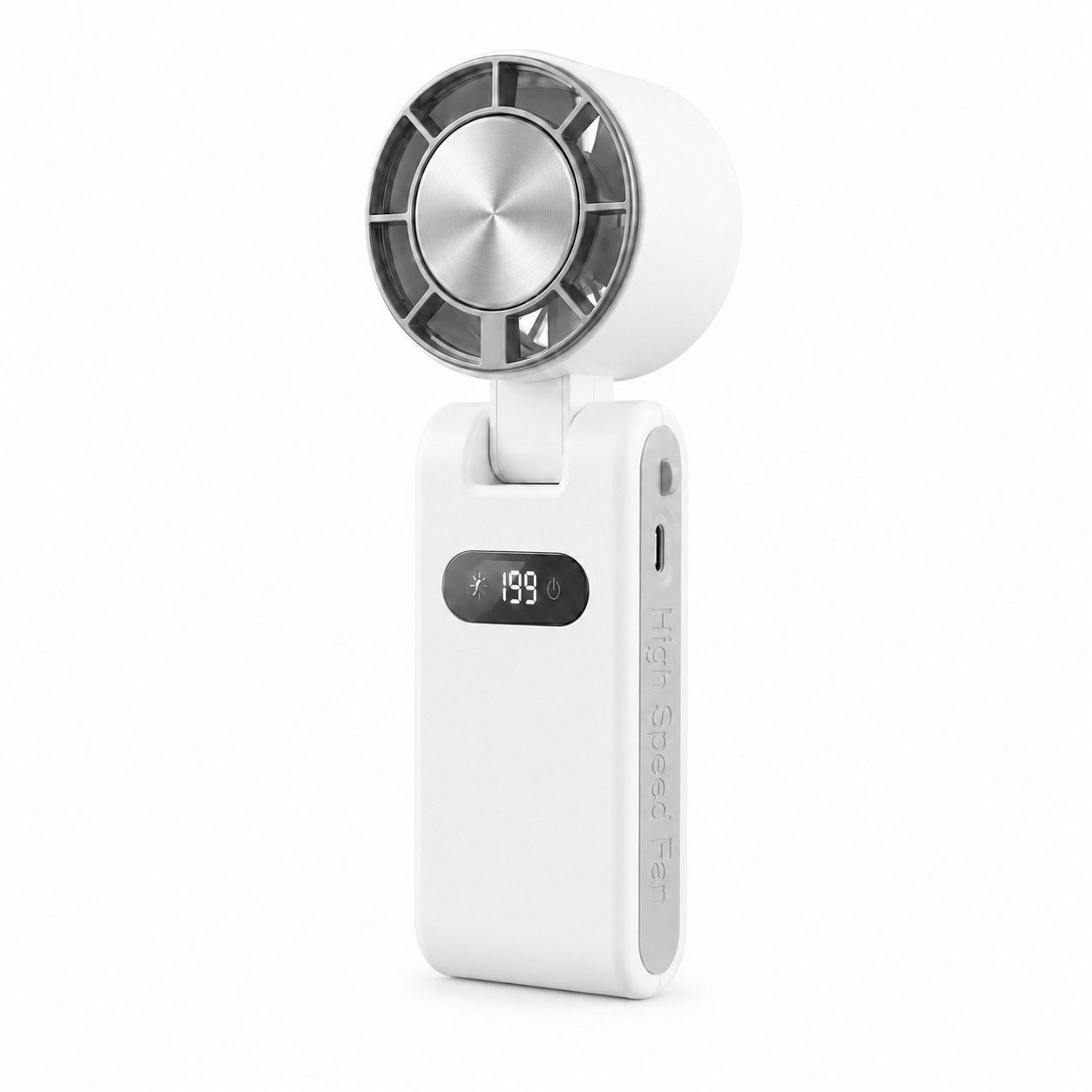 Mrilary Handventilator Tragbarer Handventilator mit Kühlfunktion,199 Stufen Geschwindigkeiten, 3-in-1 Hand-, Tisch- & Halsventilator, USB-C wiederaufladbar