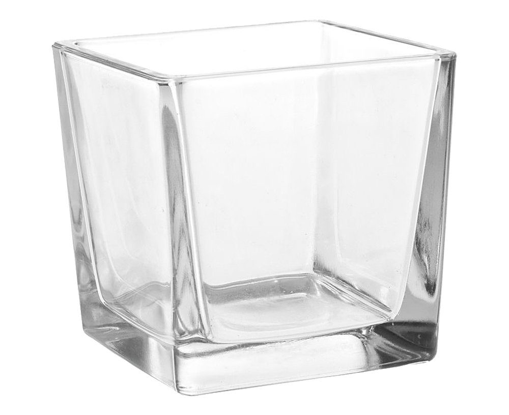 (1 HOME Pflanztopf Würfel 8x8x8 Blumentopf Quader & dickes klar Glas Glastopf matches21 cm St) HOBBY