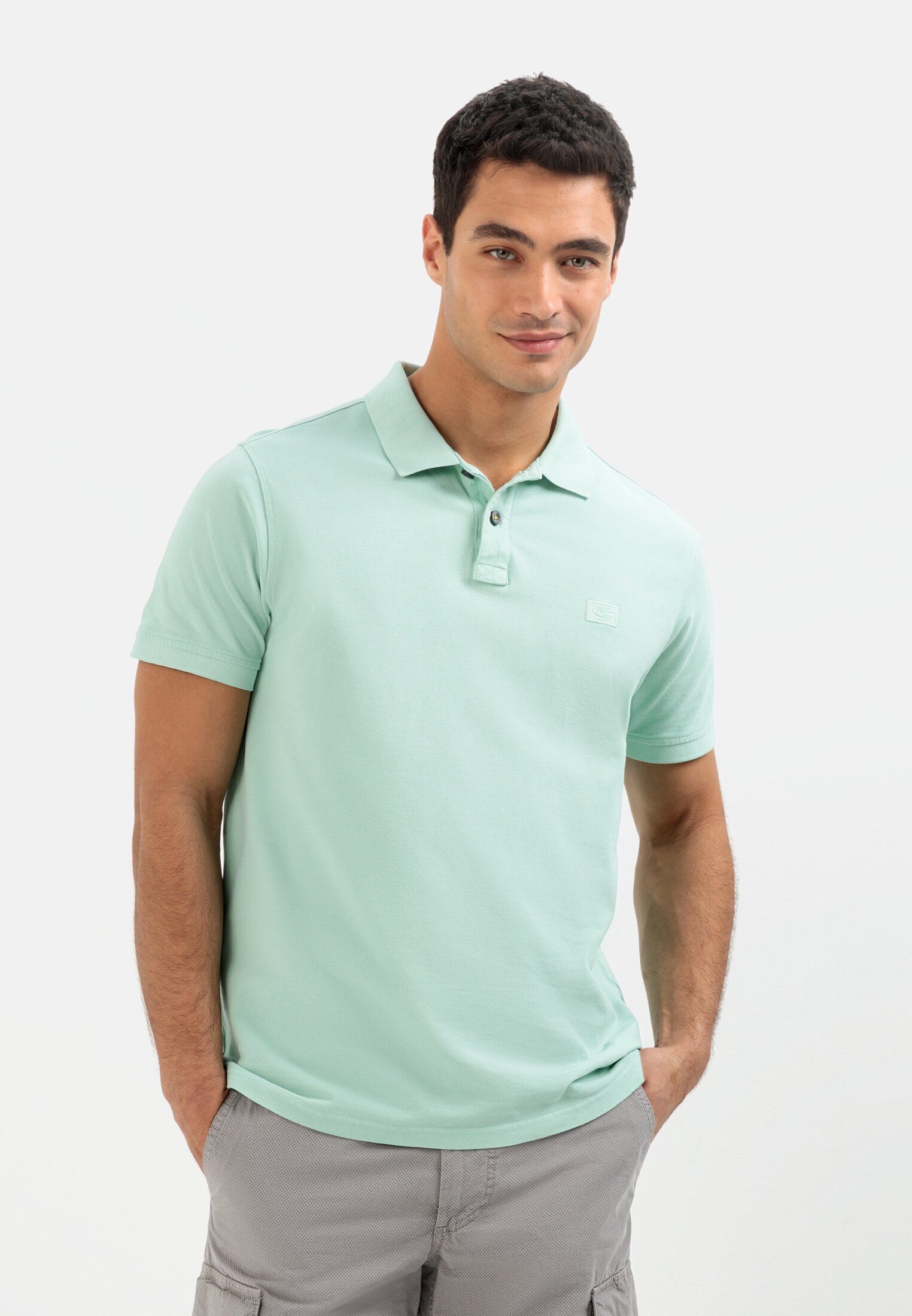 camel active Poloshirt aus reiner Türkis Baumwolle Shirts_Poloshirt