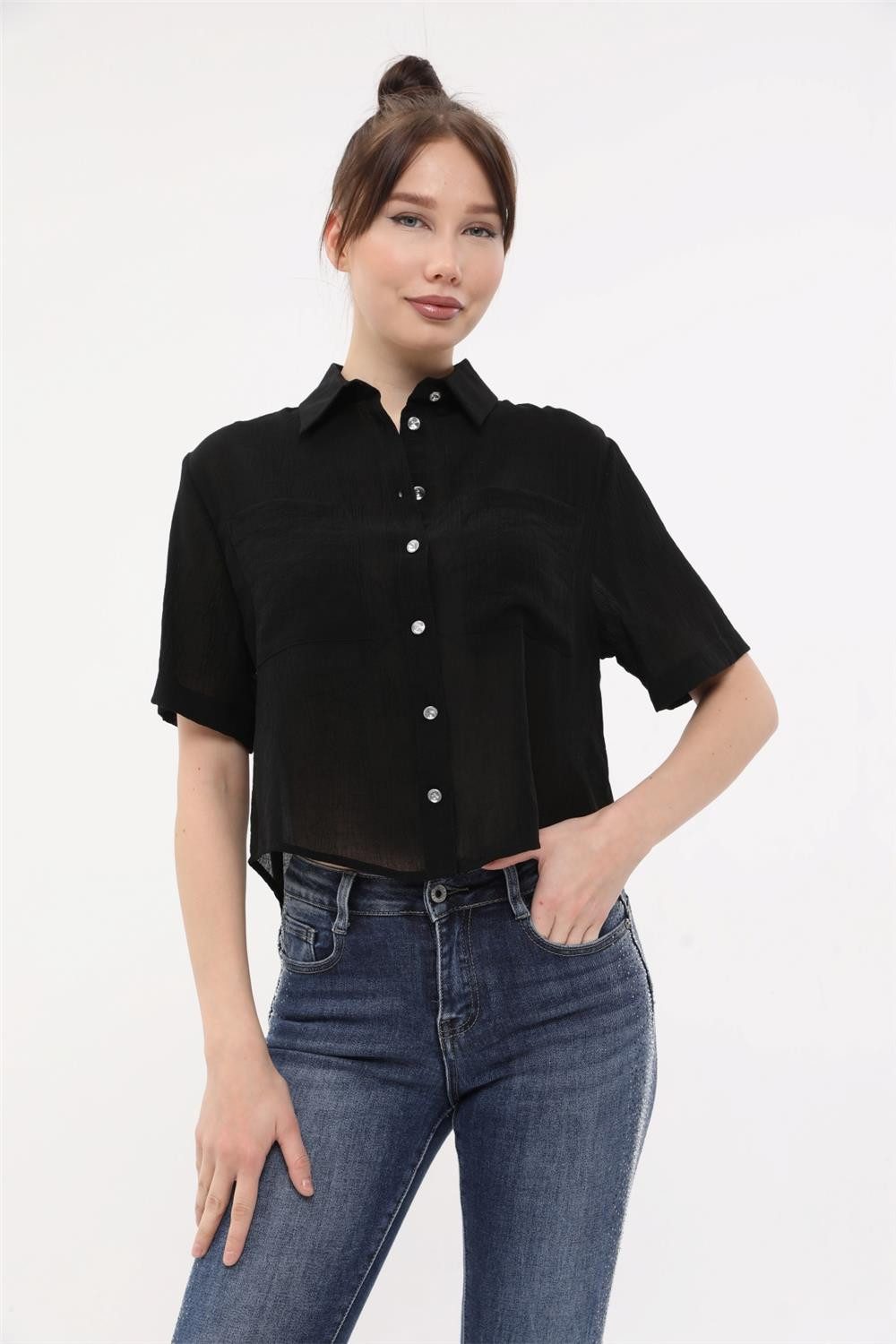 HomeStore Hemdbluse 2 Taschen Hemd