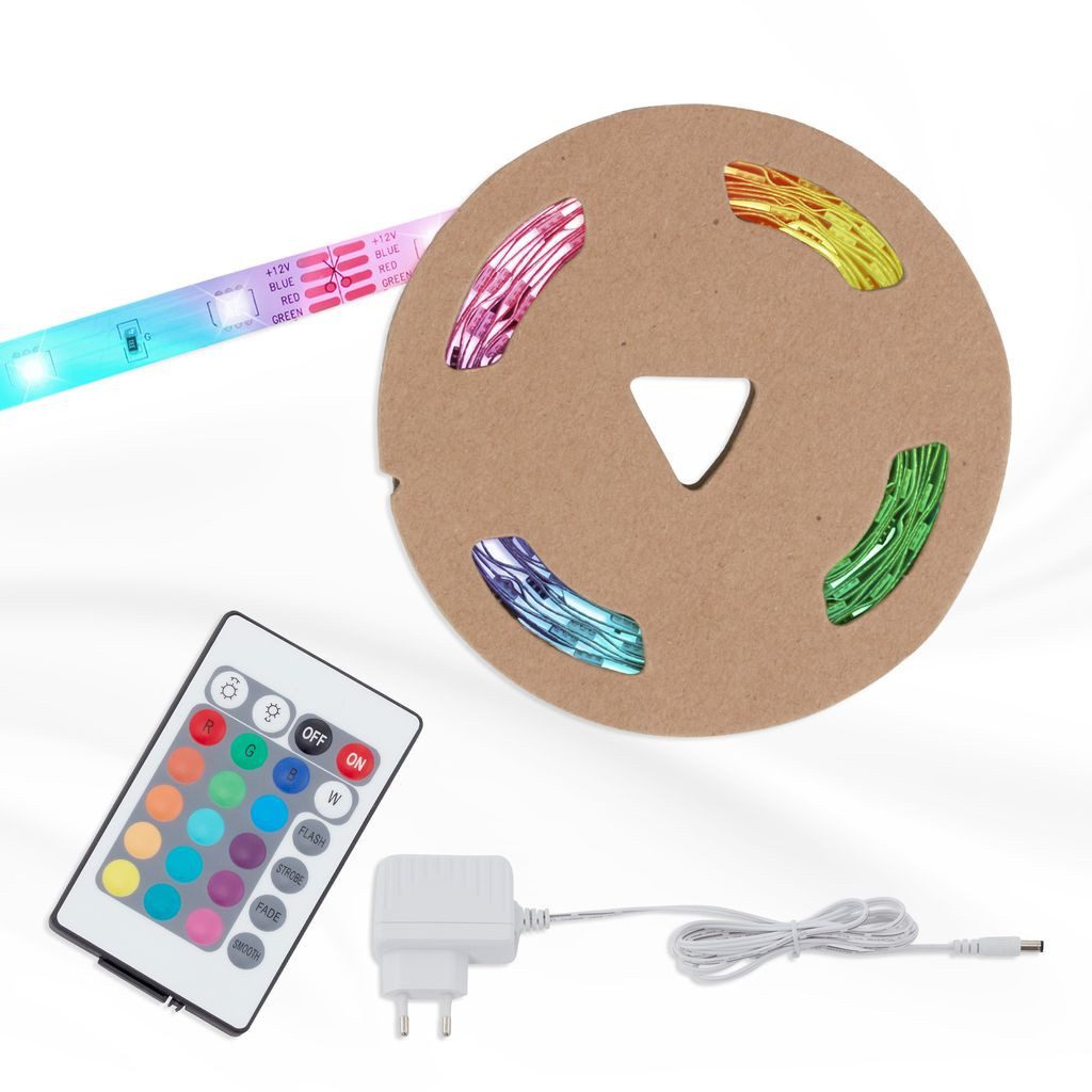 Briloner Leuchten LED-Streifen 2200-090P, 90-flammig, LED Strip, 3m, Weiß, 12W, Wohnzimmer, Party, Gaming, Schlafzimmer