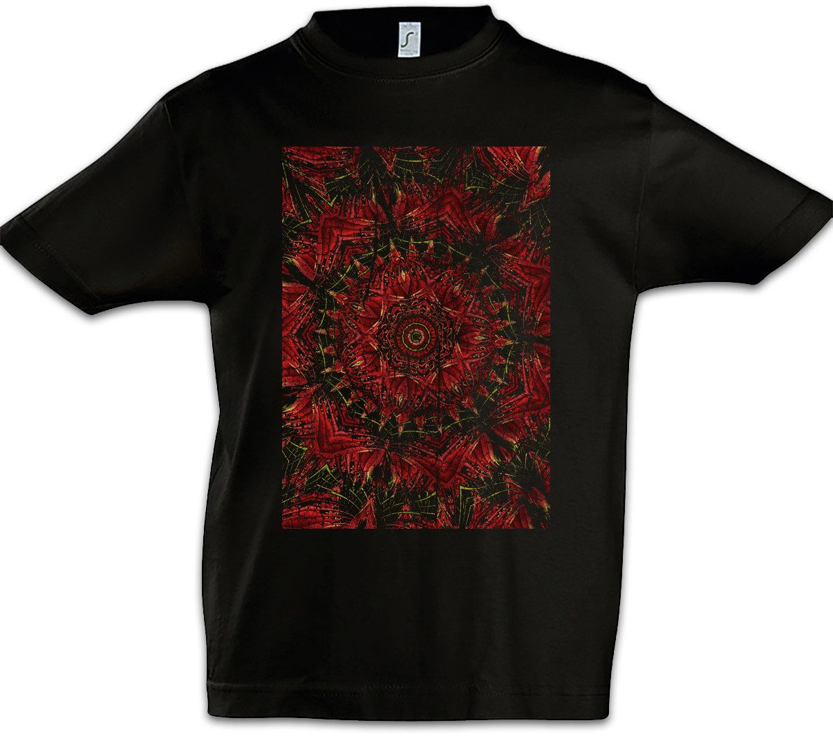 Print-Shirt Kaleidoscope Square III Kinder T-Shirt Crystal Kaleidoskop Psychedelic