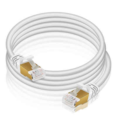 VERCO Cat 7 Netzwerkkabel rundes LAN-Kabel, RJ-45 (Ethernet), (200 cm), 10 / 100 / 1000 Mbits Geschwindigkeit bis 1 Gbits S/FTP Patchkabel