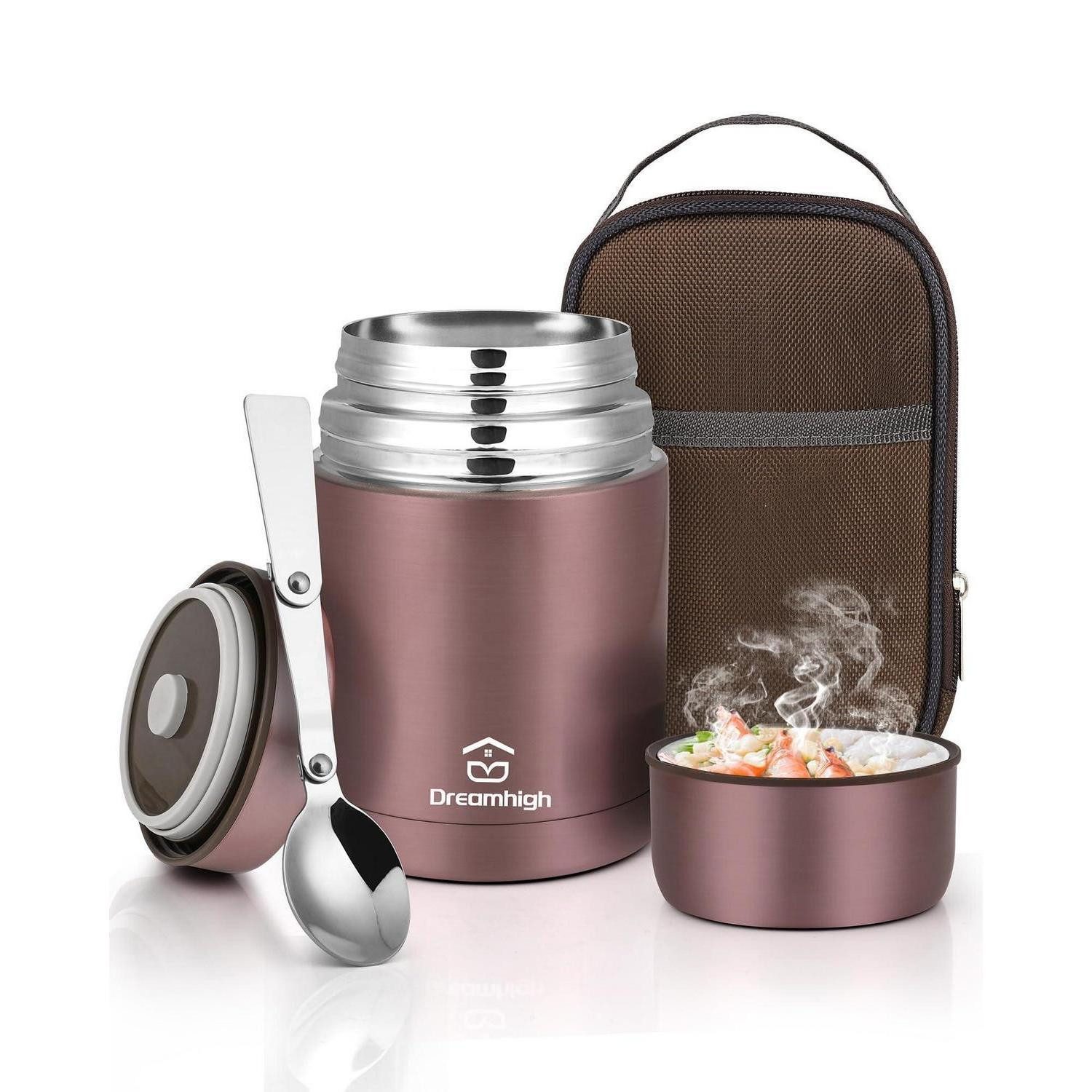 LuxusKollektion Thermobehälter Thermobehälter Essen 800ml Rose, Metall