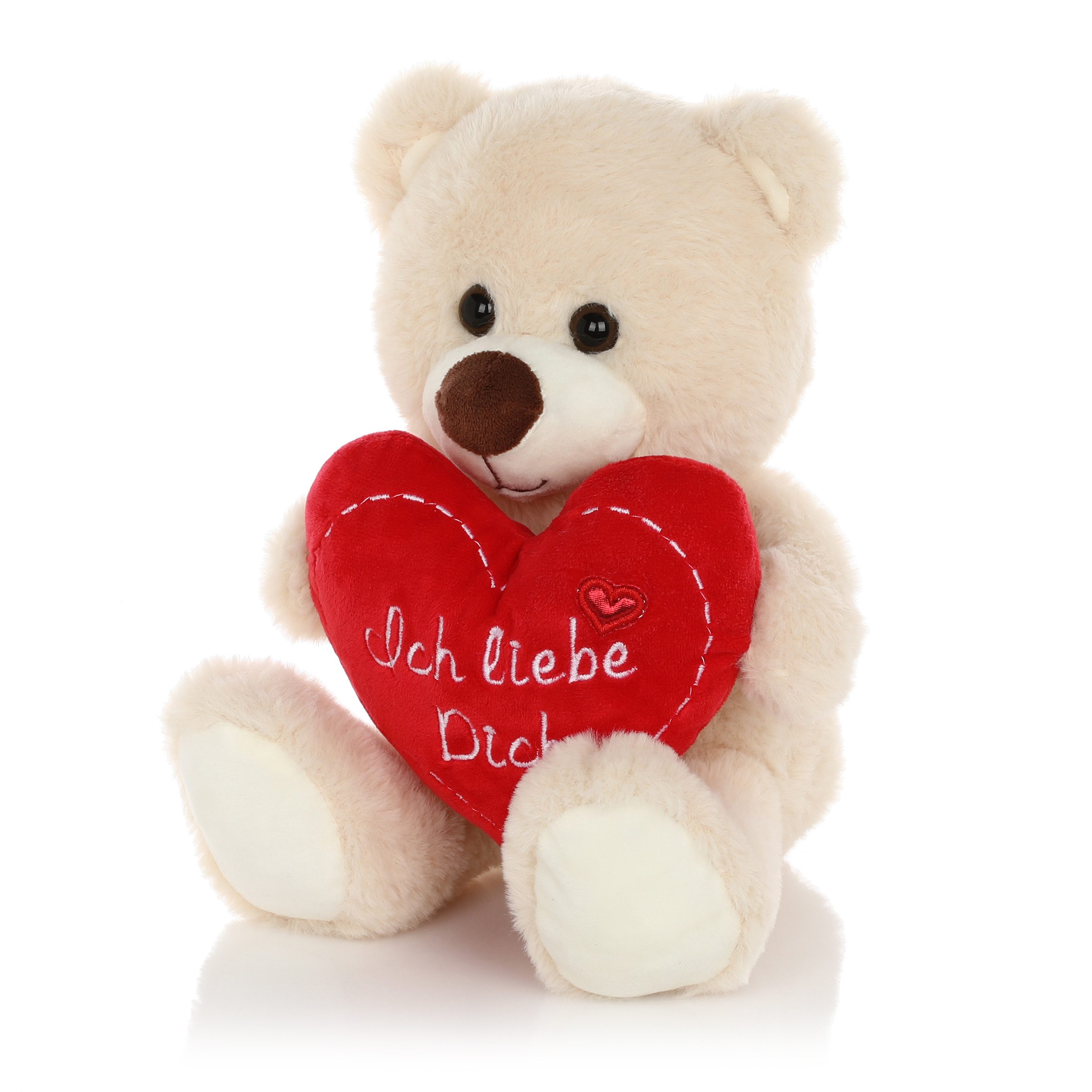 Little Lino Kuscheltier Teddybär Plüschbär mit Herz, Ideales Geschenk zum Geburtstag, Valentinstag oder Jahrestag