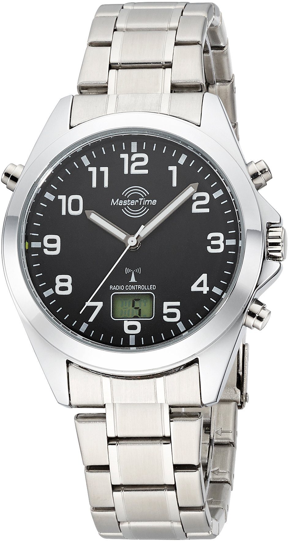 MASTER TIME Funkuhr Specialist, MTGA-10736-22M, Metallgehäuse, silberfb.  IP-beschichtet, Ø ca. 41 mm