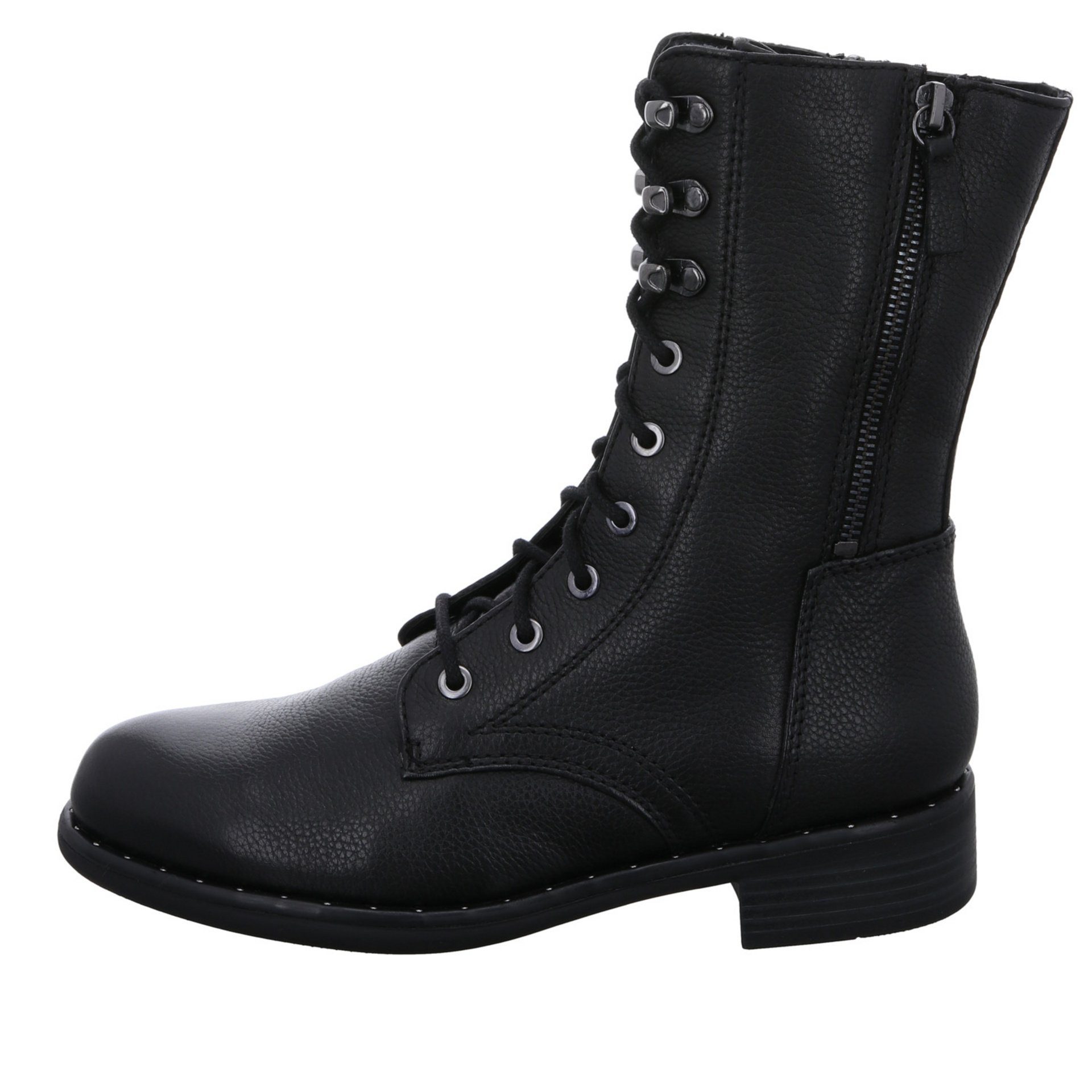 regarde le ciel Lederkombination Schuhe Damen Schnürstiefelette Stiefeletten